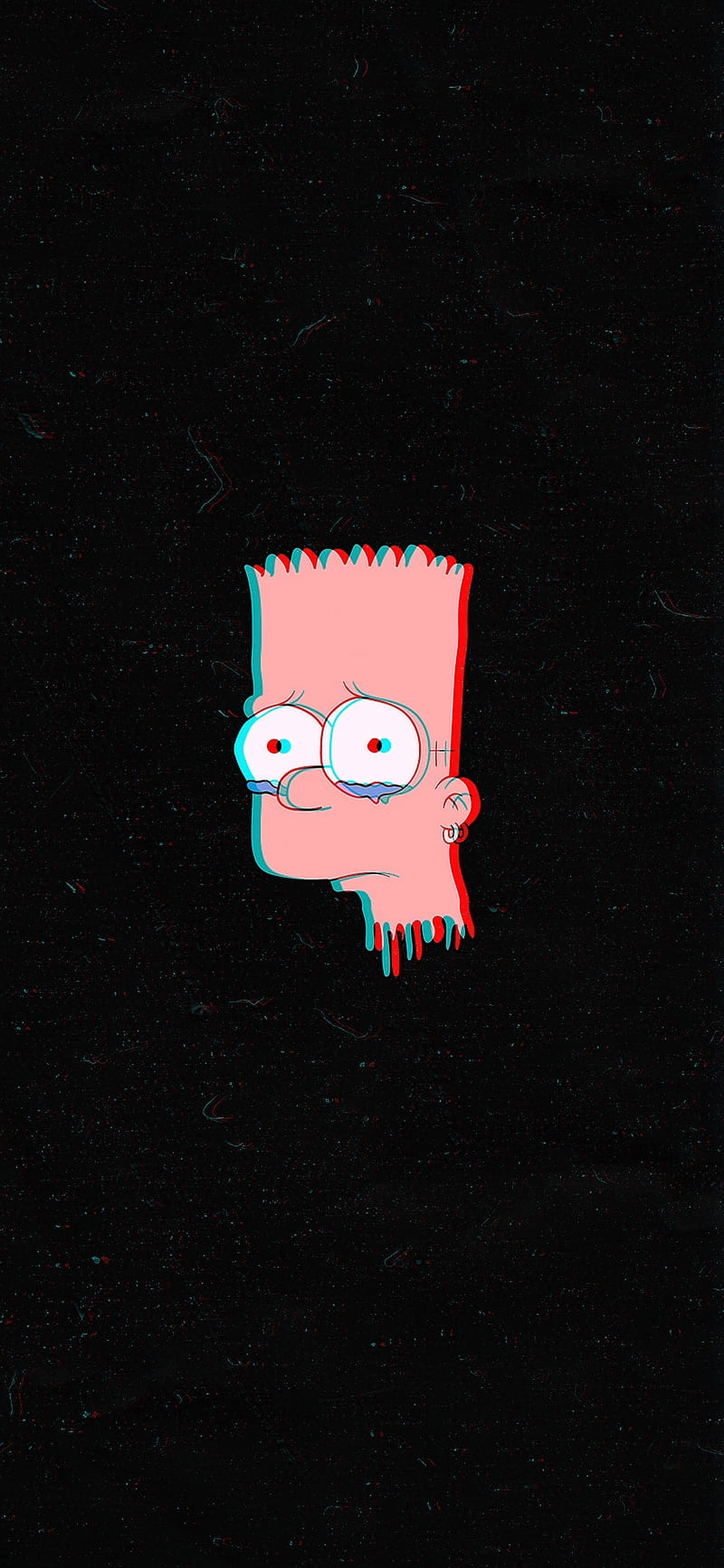 Hartseer Bart Simpsons Pienk Kop Muurpapier