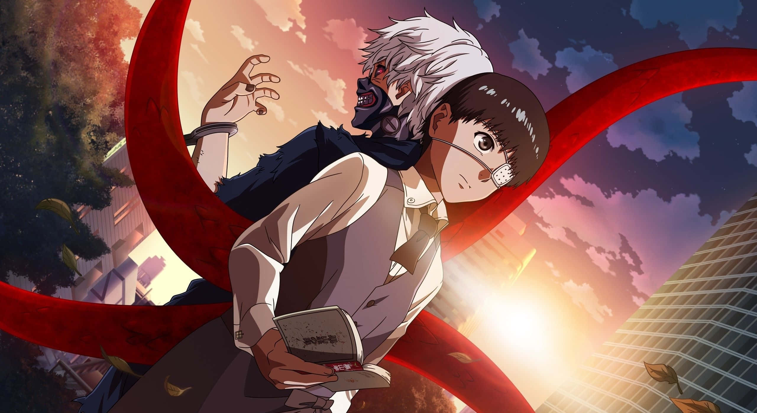 Hartseer Kaneki Anime In Menslike Vorm Muurpapier