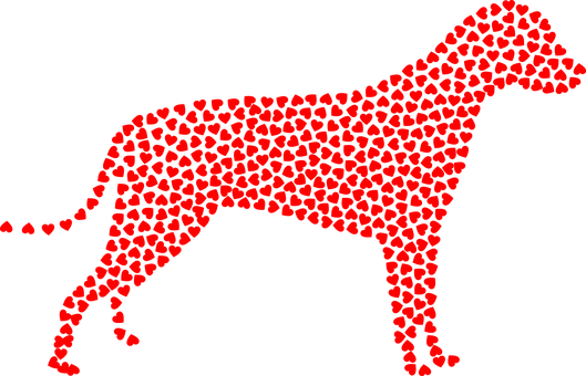 Hartvormige Hond Silhoeët Muurpapier