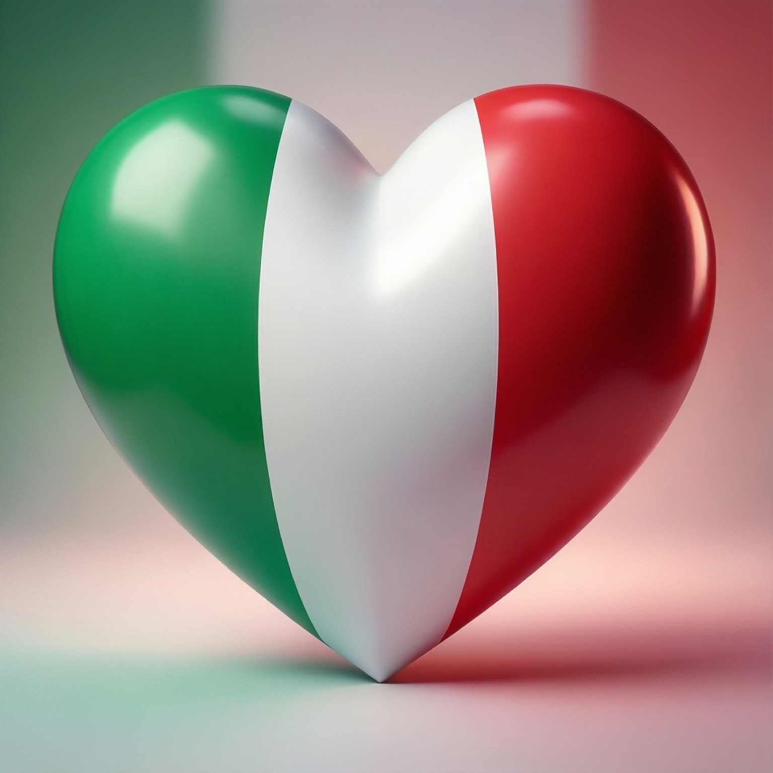 Hartvormige Italiaanse Vlag Muurpapier