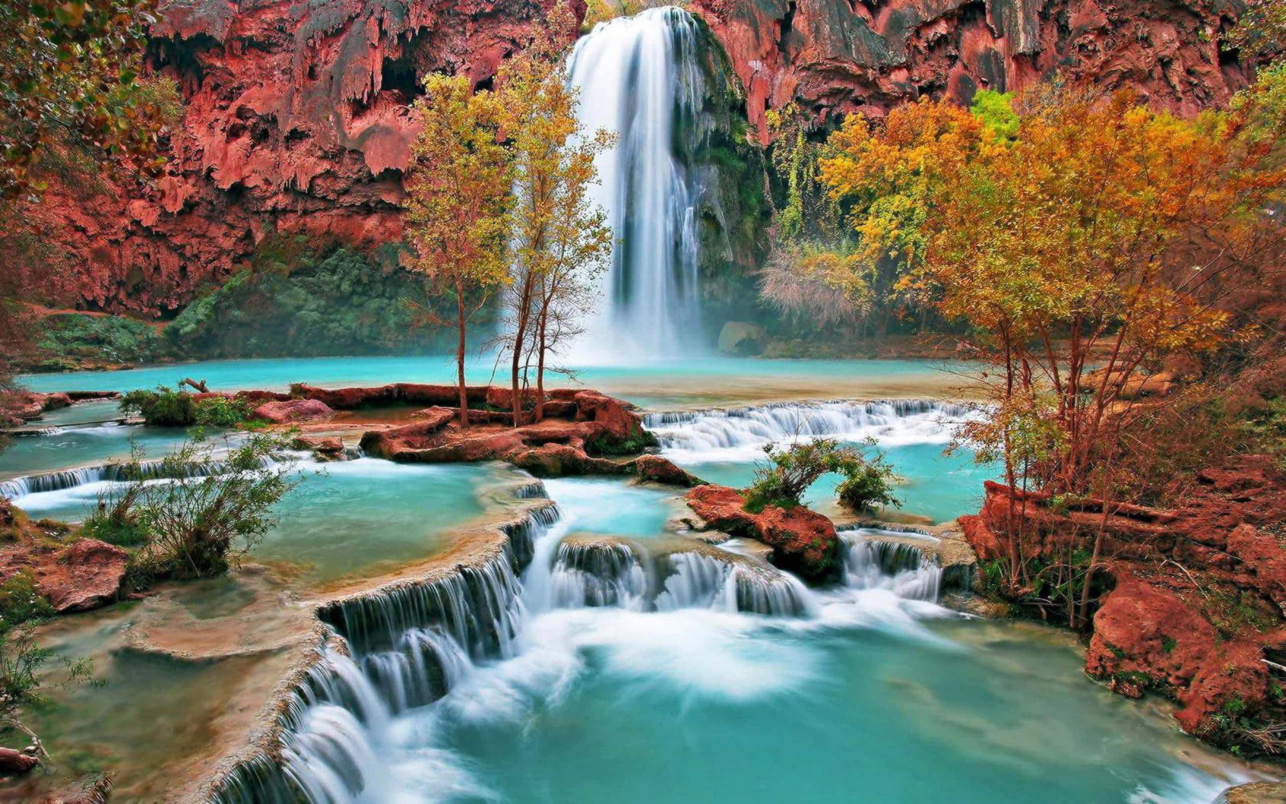 Havasu Waterval Lessenaar Arizona Muurpapier