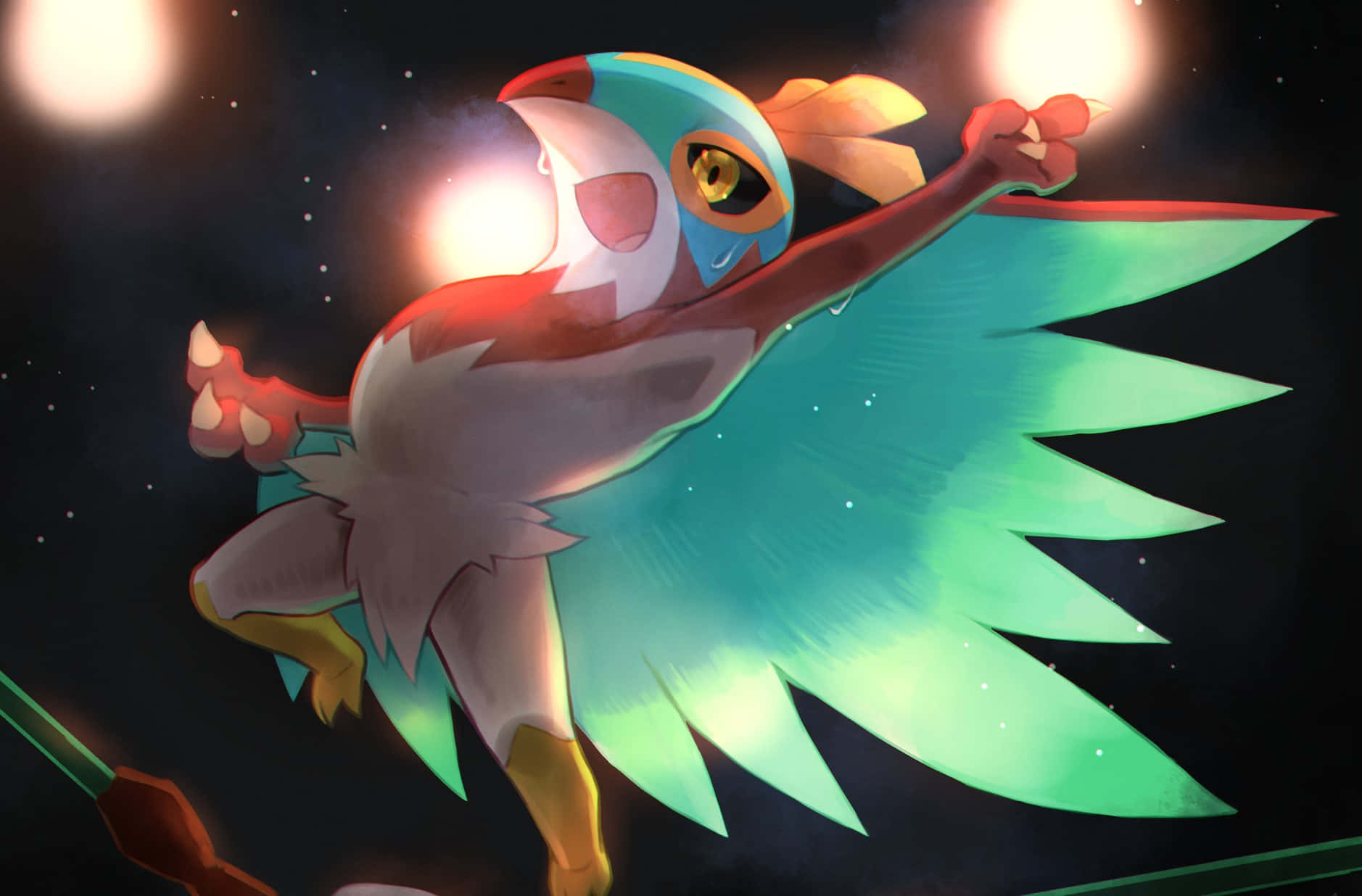 Hawlucha veg in arena Muurpapier