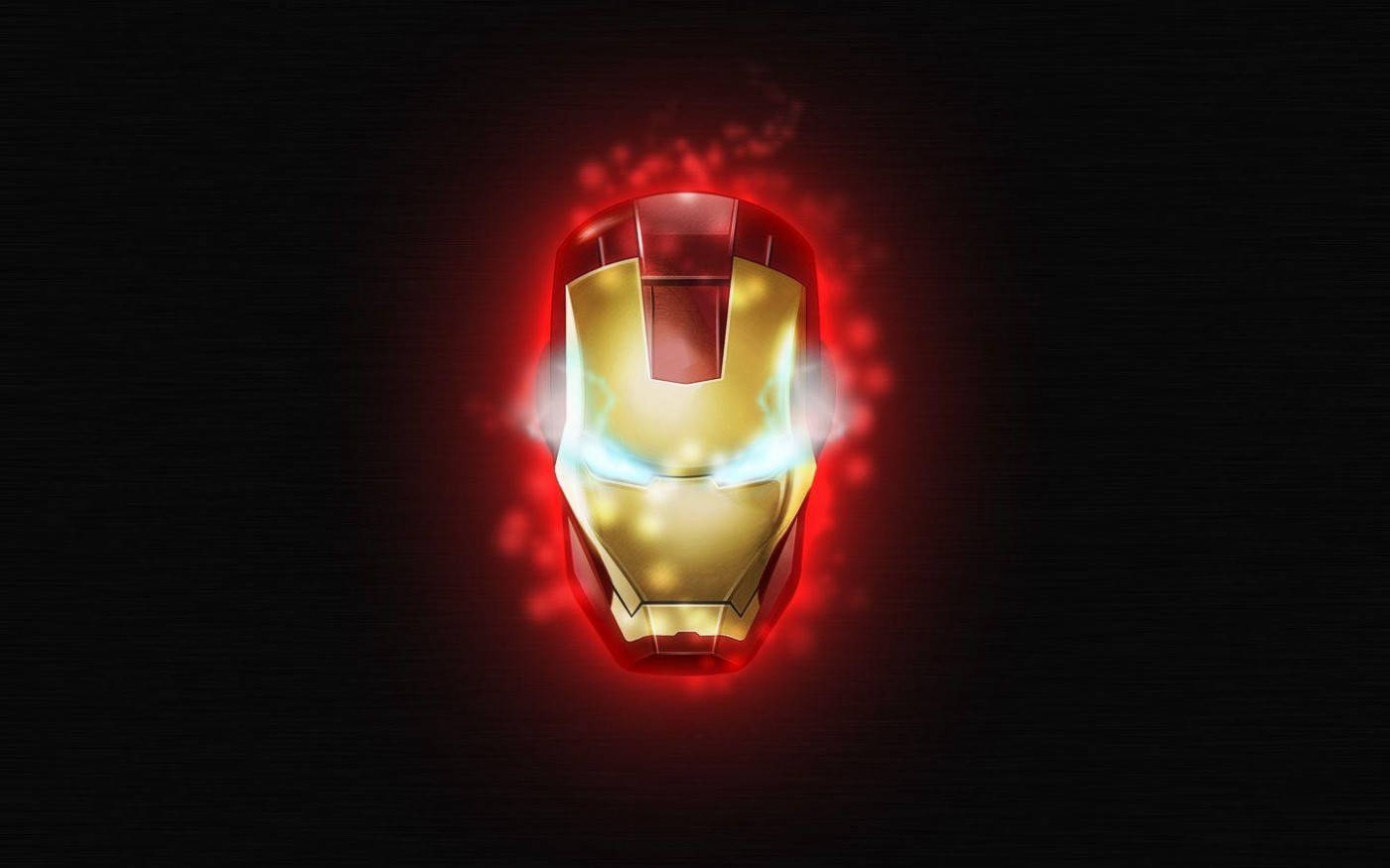 HD Iron Man met Gloeiende Helm Muurpapier
