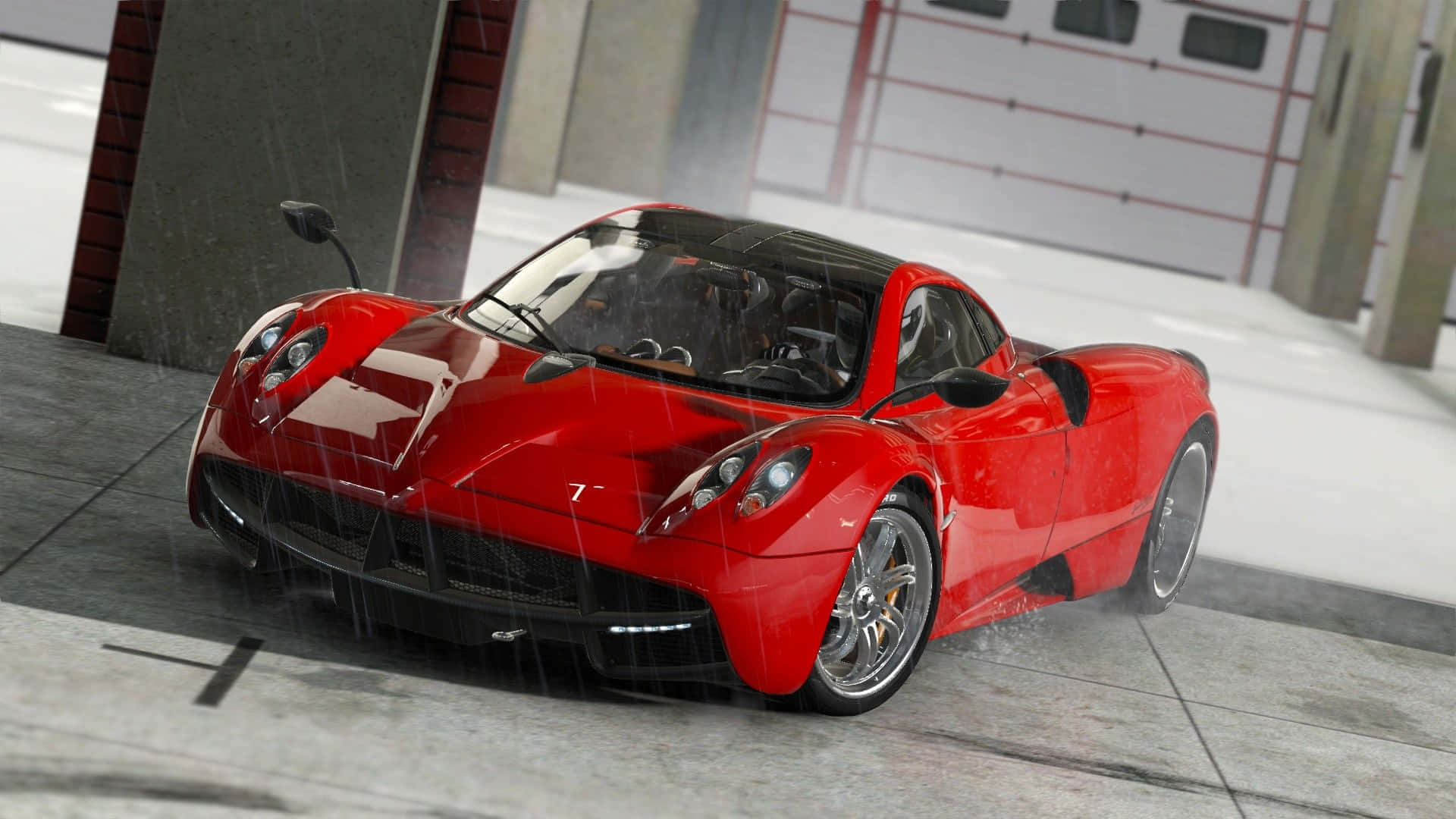 HD Project Cars Rooi Pagani Huayra Vertoon Agtergrond Muurpapier