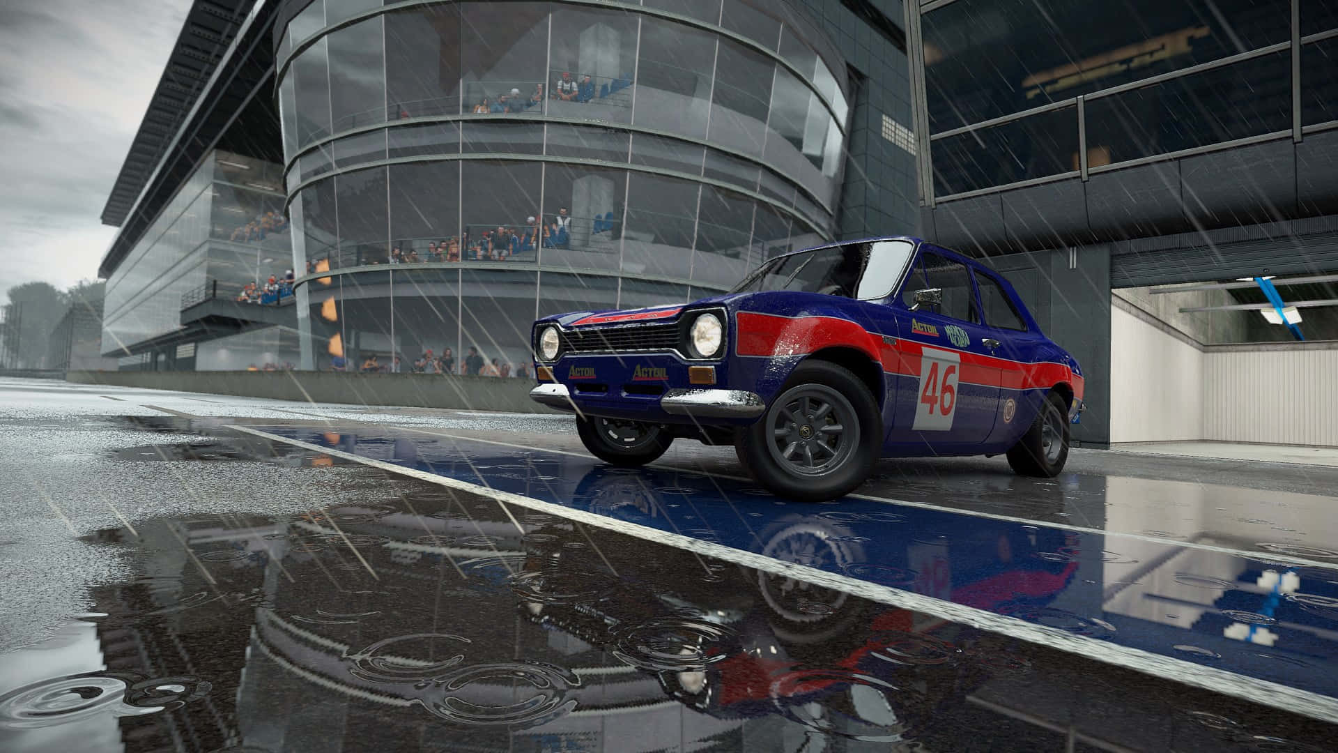 HD Project Cars Blou Met Rooi Motor Agtergrond Muurpapier