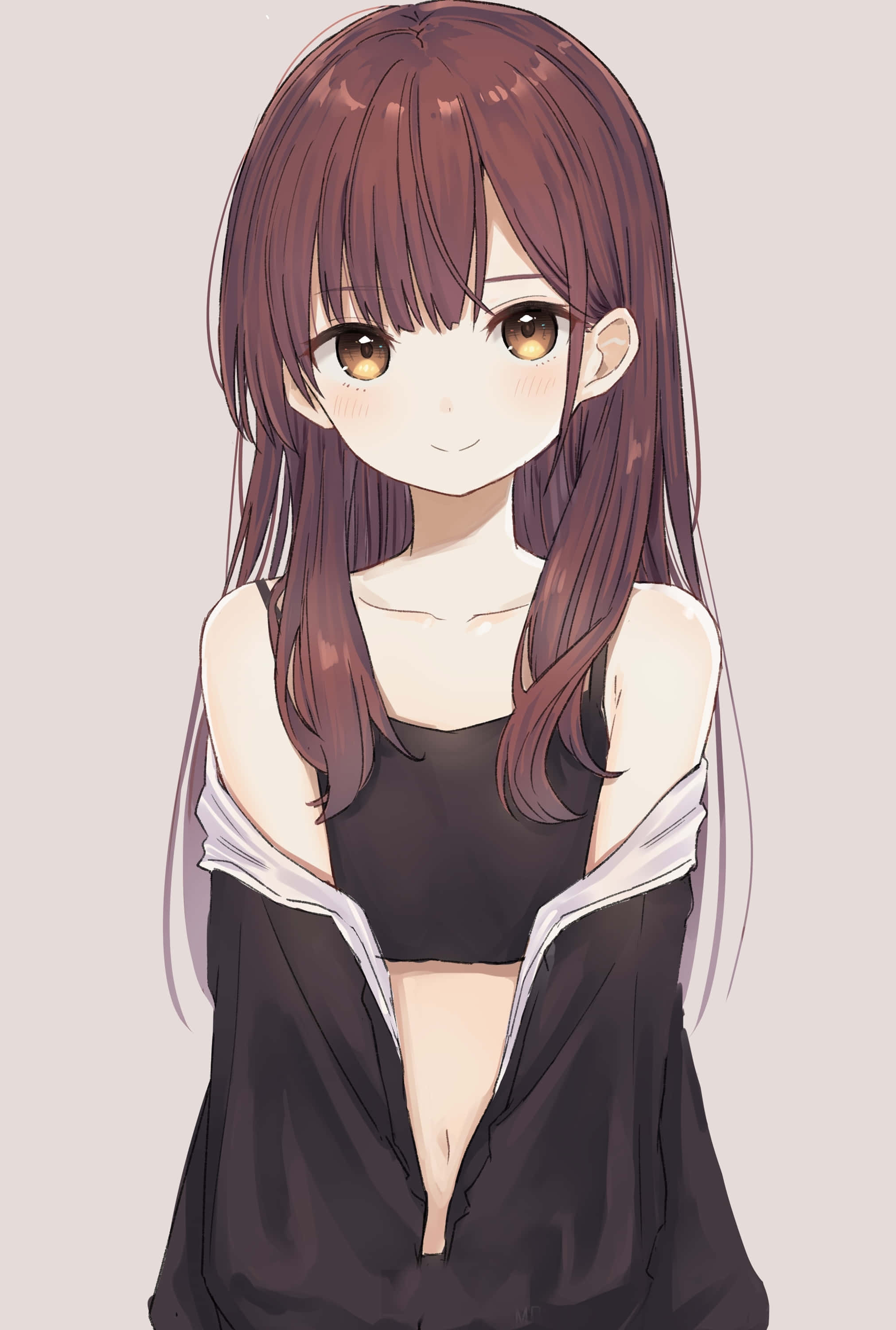 Heerlike Anime Meisie Muurpapier