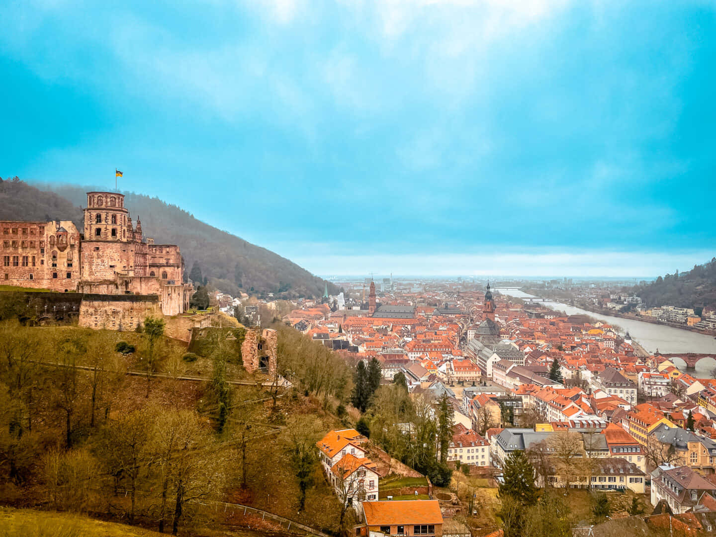 Heidelberg Kasteel Stadsuitsig Muurpapier