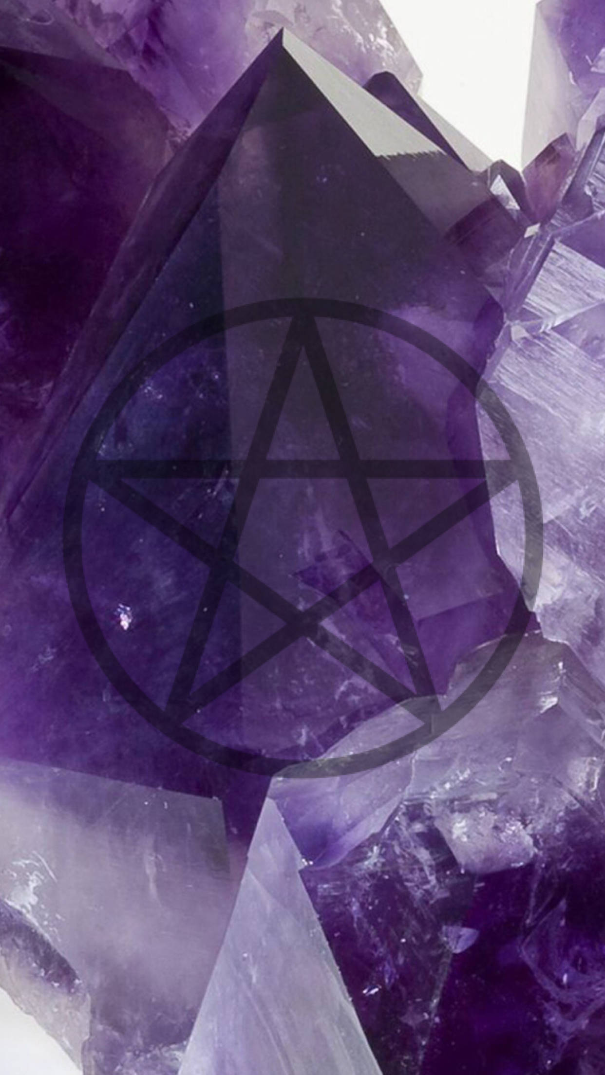 Hekserige Estetiese Kristal Pentagram Muurpapier