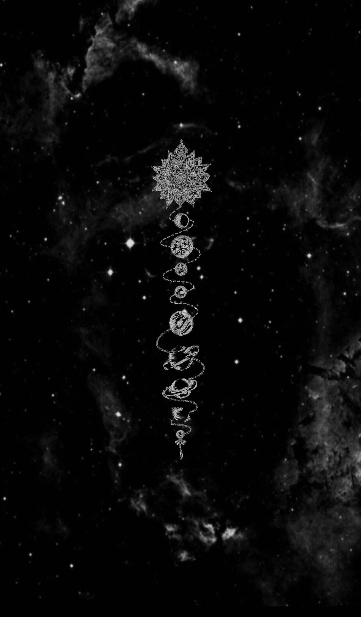 Hekserige Estetiese Planete Muurpapier
