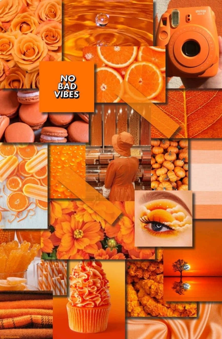 Helder en Lewendige Oranje Estetiek Muurpapier