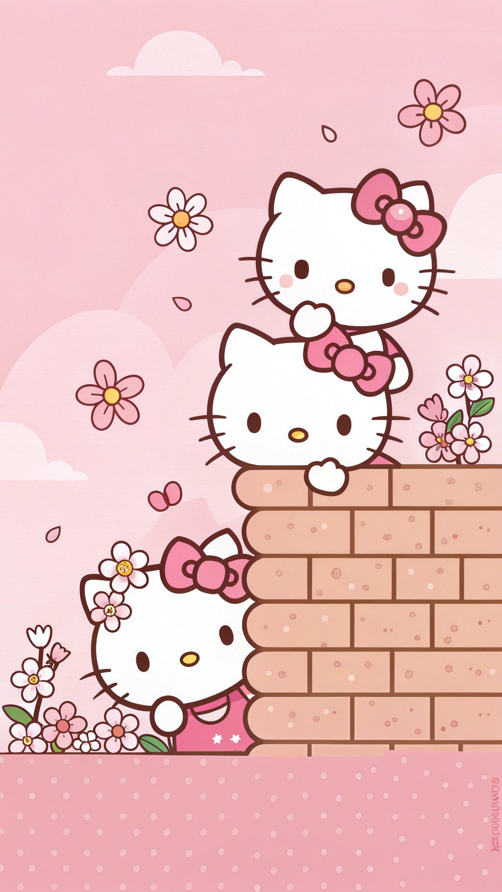 Hello Kitties se Muurskuilplek ONTBLOT Muurpapier