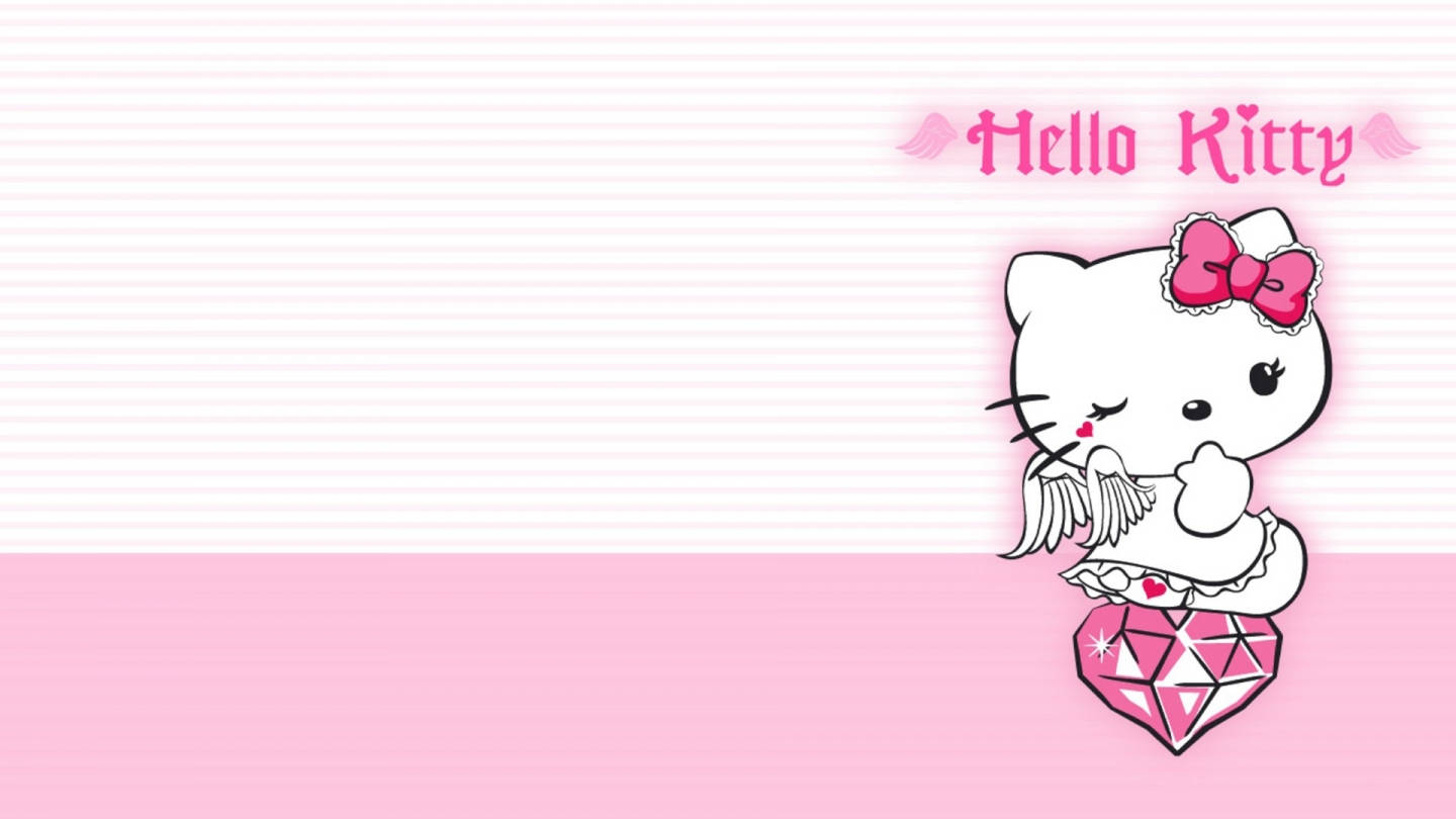 Hello Kitty Estetiese Diamant Muurpapier