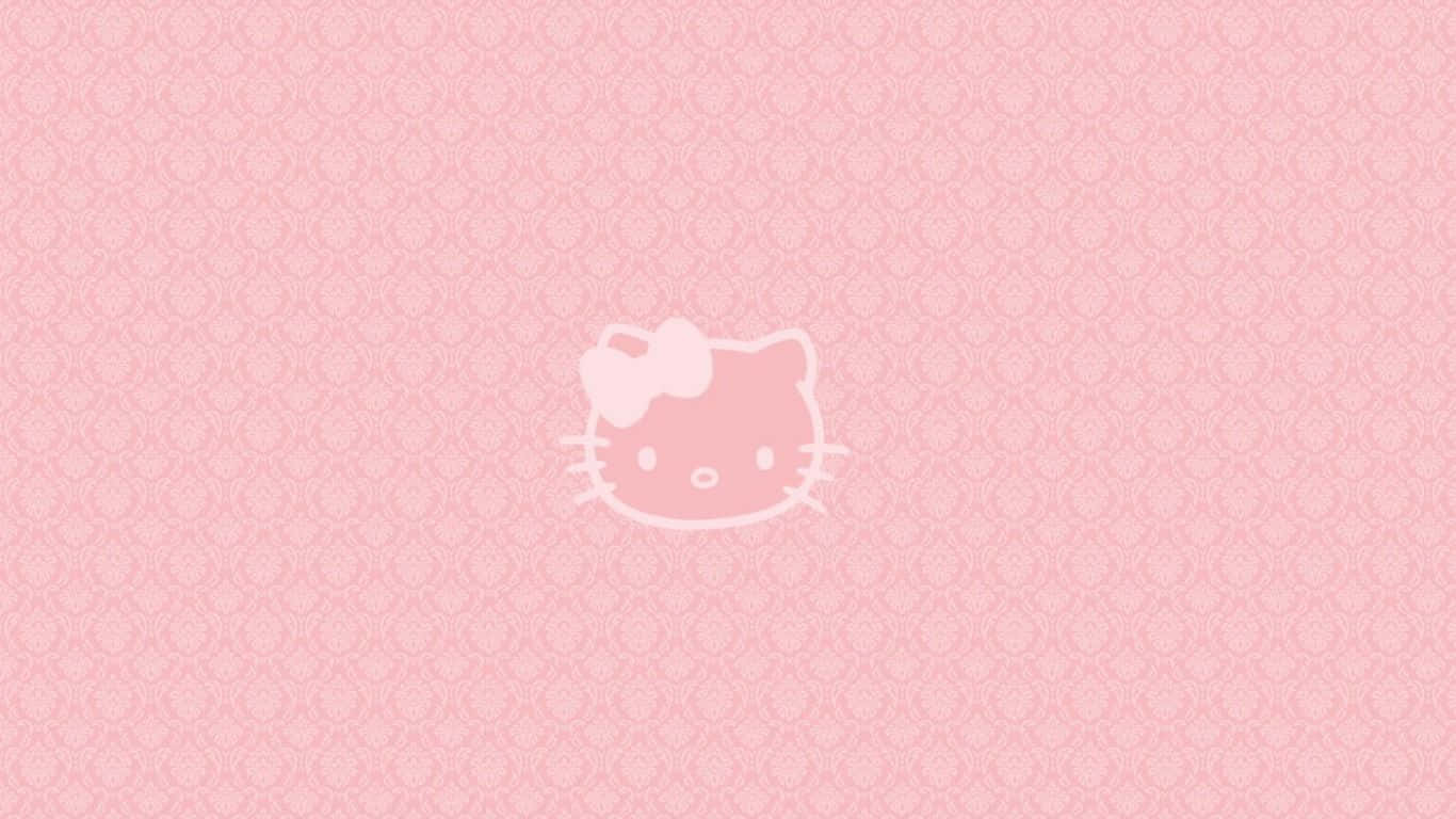 Hello Kitty Grunge Pink Estetiese Skootrekenaar Muurpapier