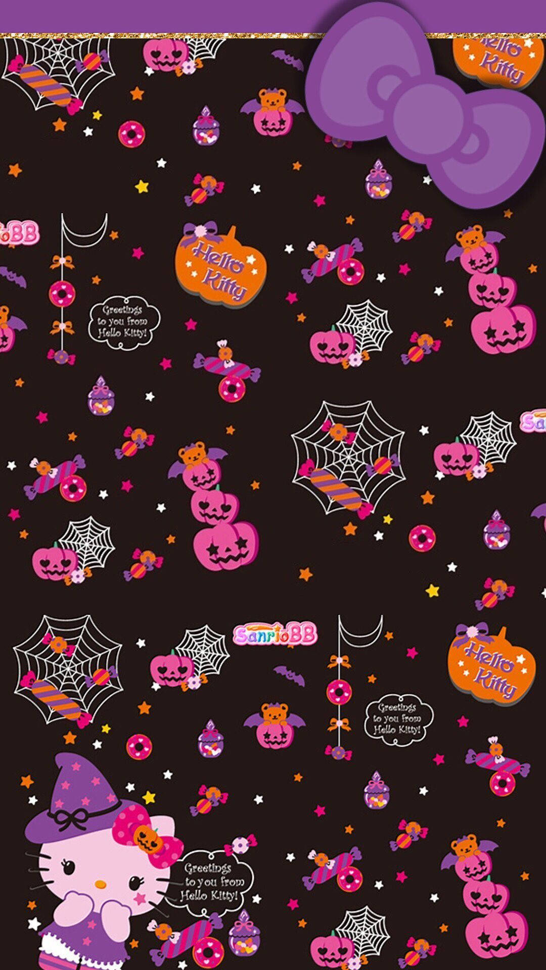 Hello Kitty Halloween Pers Tema Muurpapier