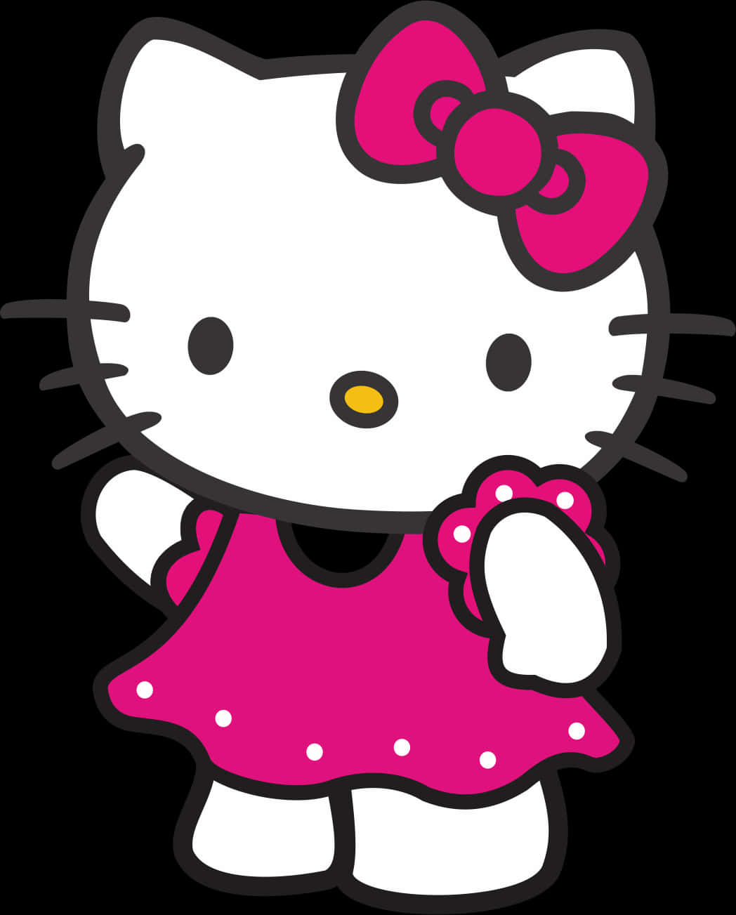 Hello Kitty in 'n Pienk Rok Muurpapier