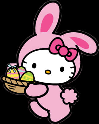 Hello Kitty-konynkostuum Paaseiers Muurpapier