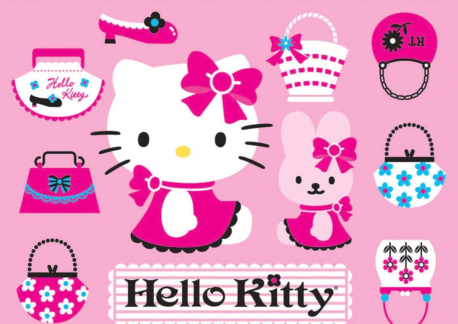 Hello Kitty Laptop Handsakke Muurpapier