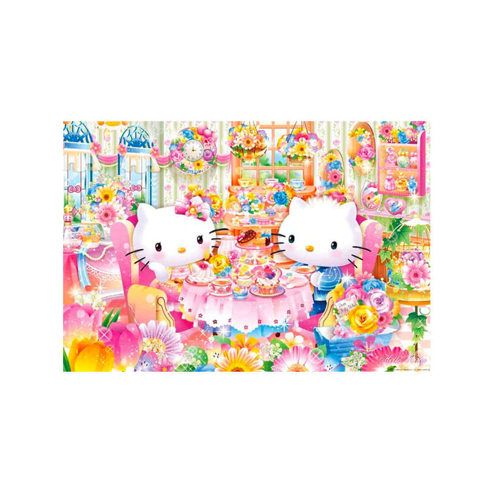 Hello Kitty Op 'n Afspraak Sanrio Pfp Muurpapier
