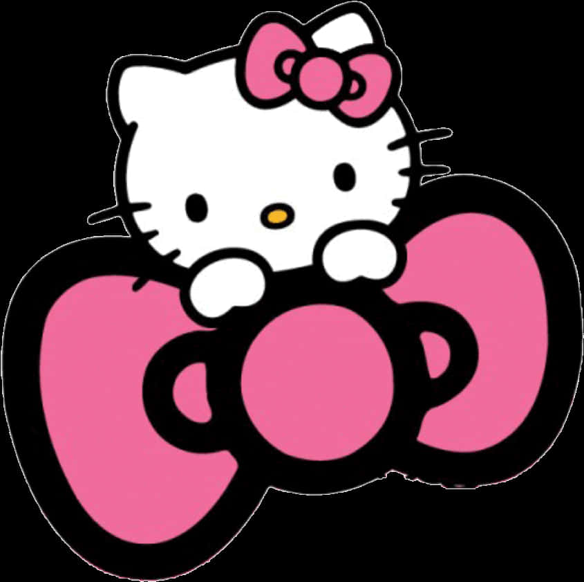 Hello Kitty Pienk Strikkie Muurpapier