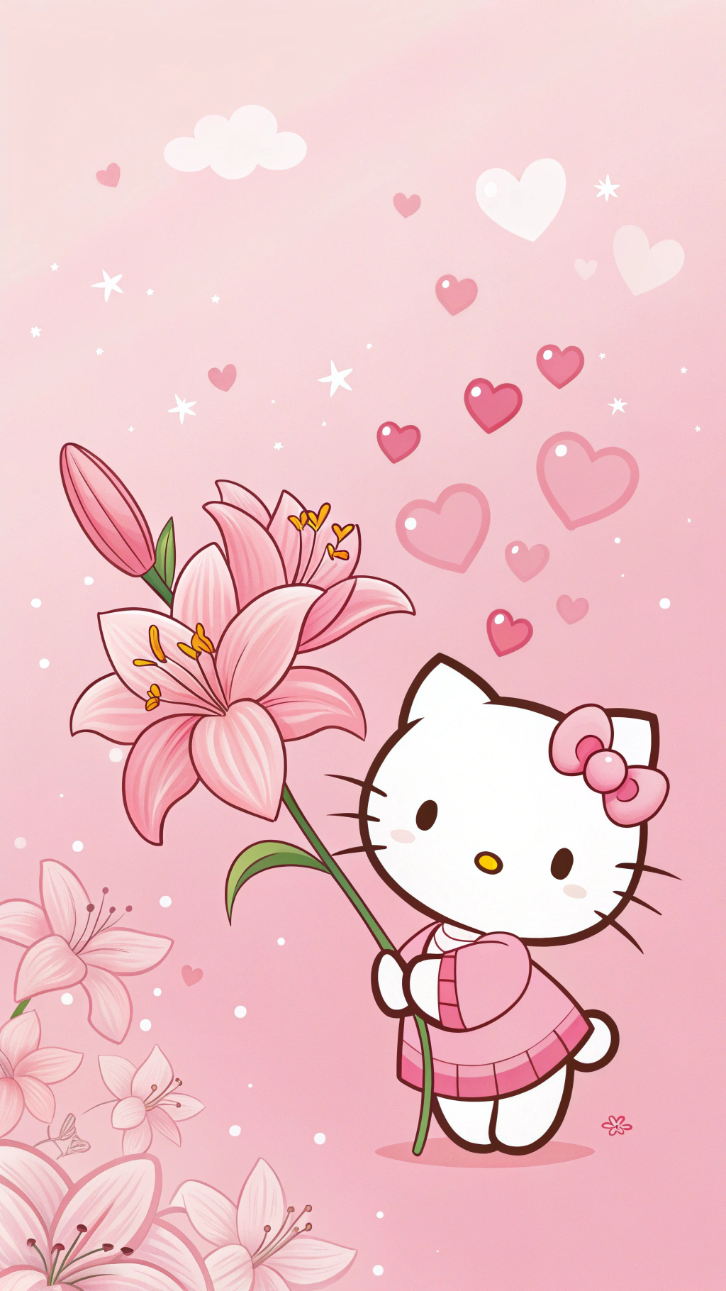 Hello Kitty se Geskenk Sal Jou Hart Laat Smelt Muurpapier