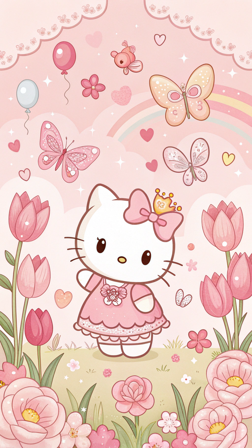 Hello Kitty se Magiese Tuin GEHEIME Ontbloot Muurpapier