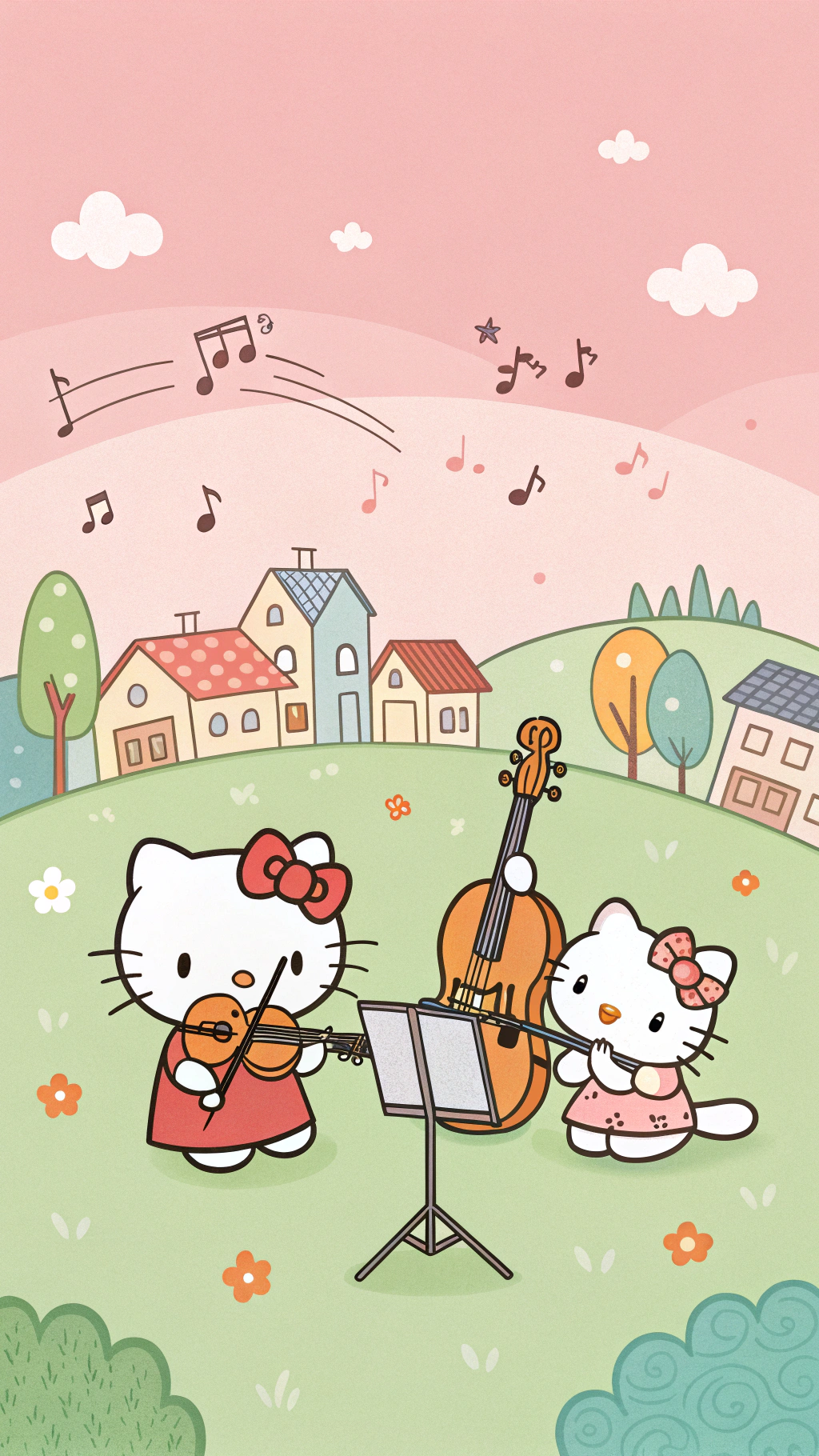 Hello Kitty se Musikale Talent Sal Jou Verbas Muurpapier