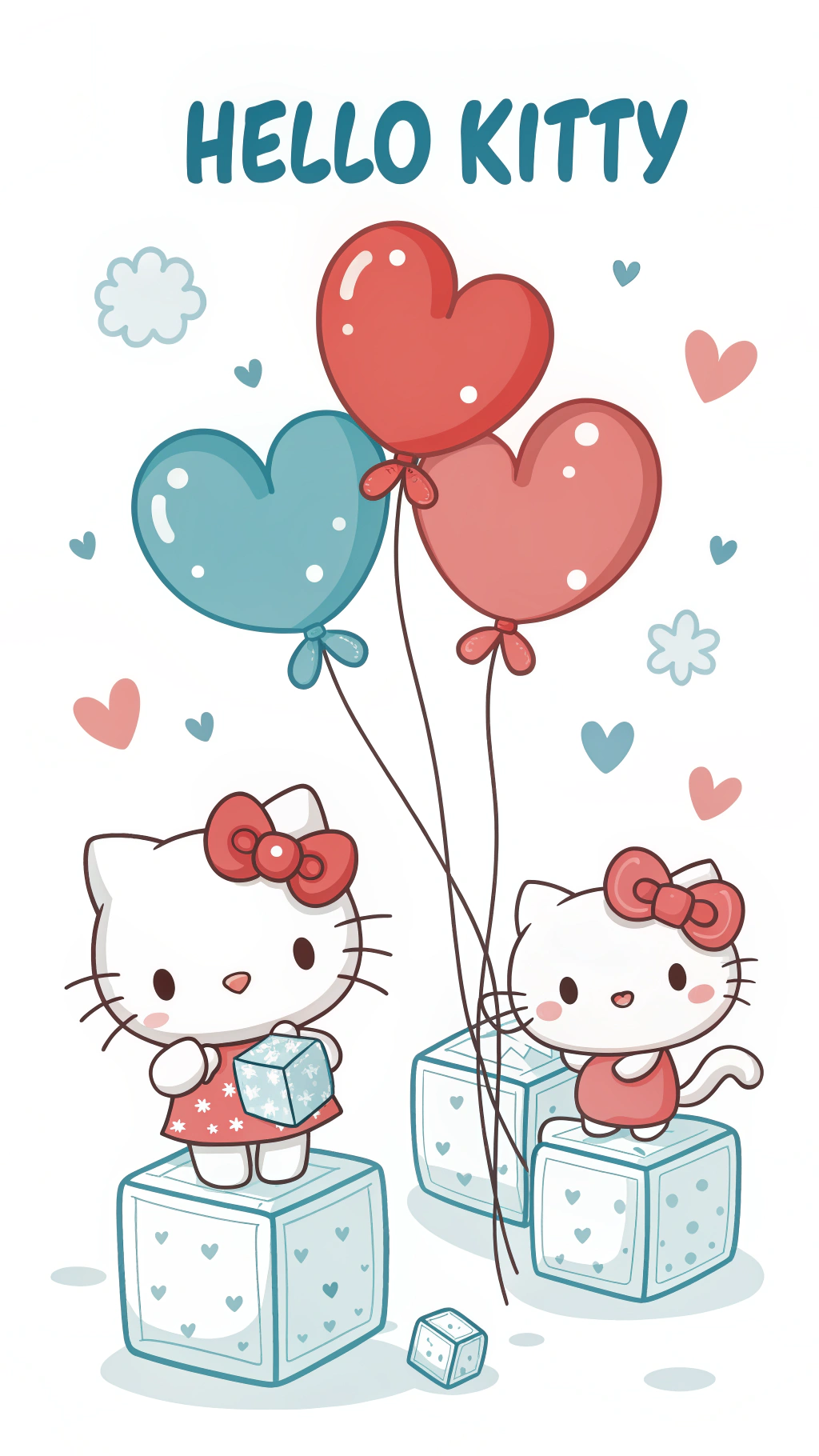 Hello Kitty se Valentynsverrassing Muurpapier