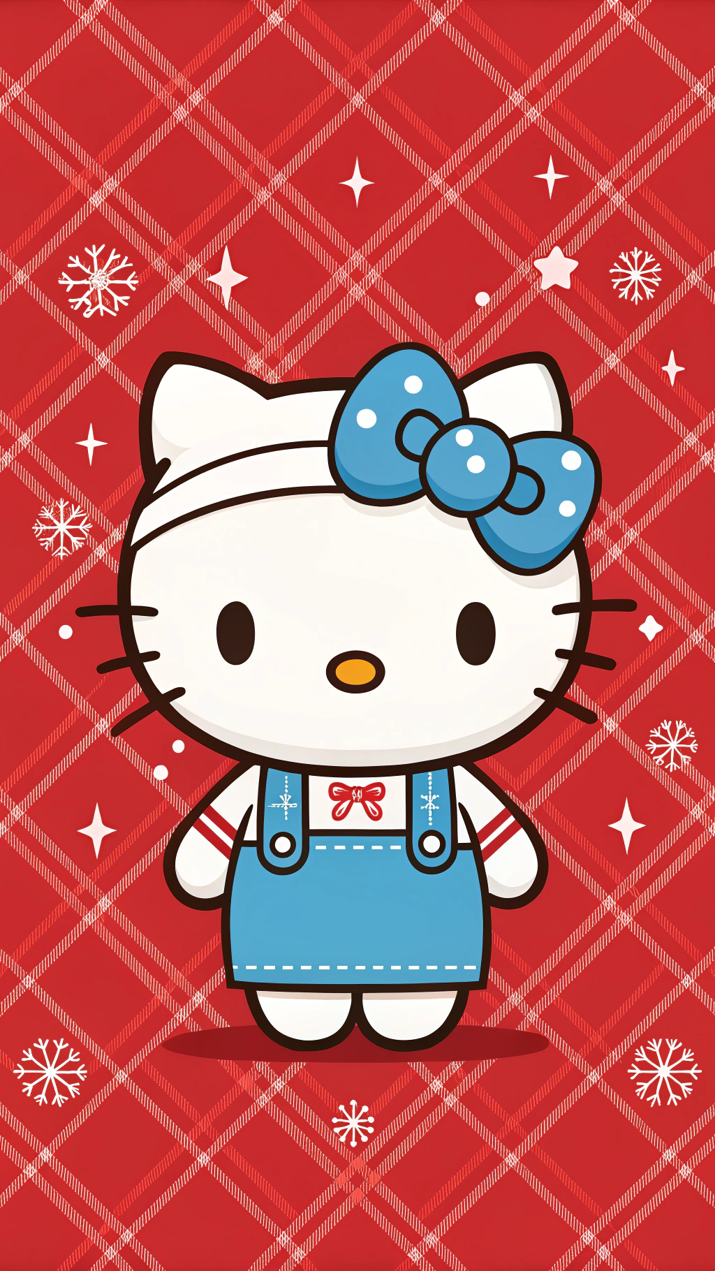 Hello Kitty se Wintervoorkoms Sal Jou Laat Smelt Muurpapier