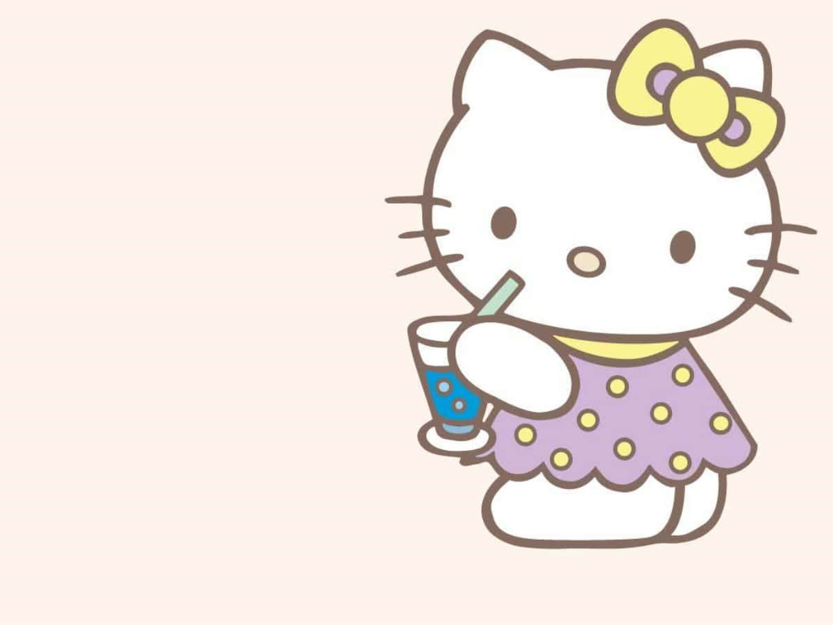 Hello Kitty Skinkie Drankie Muurpapier