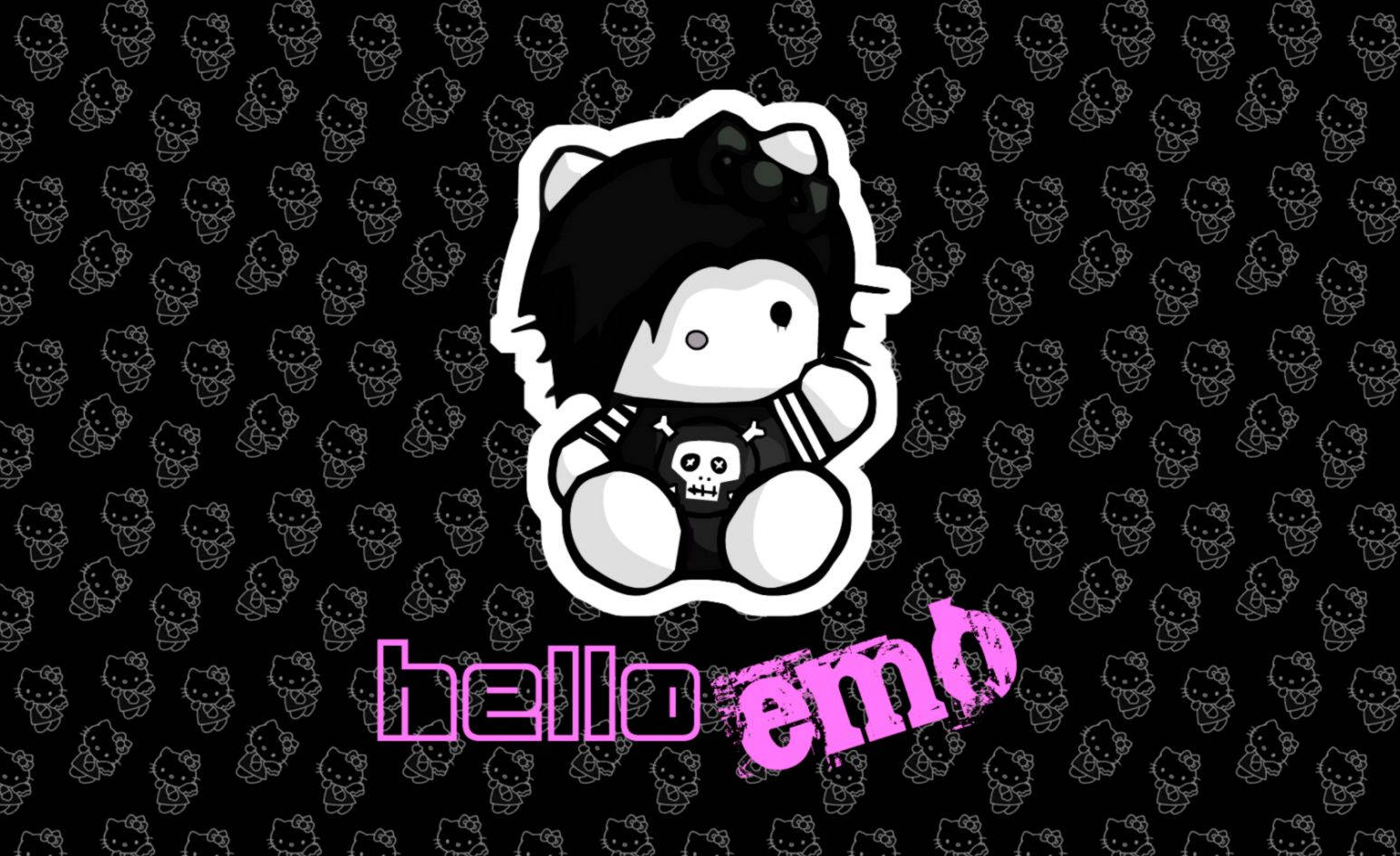 Hello Kitty Skoenlapper Emo Muurpapier