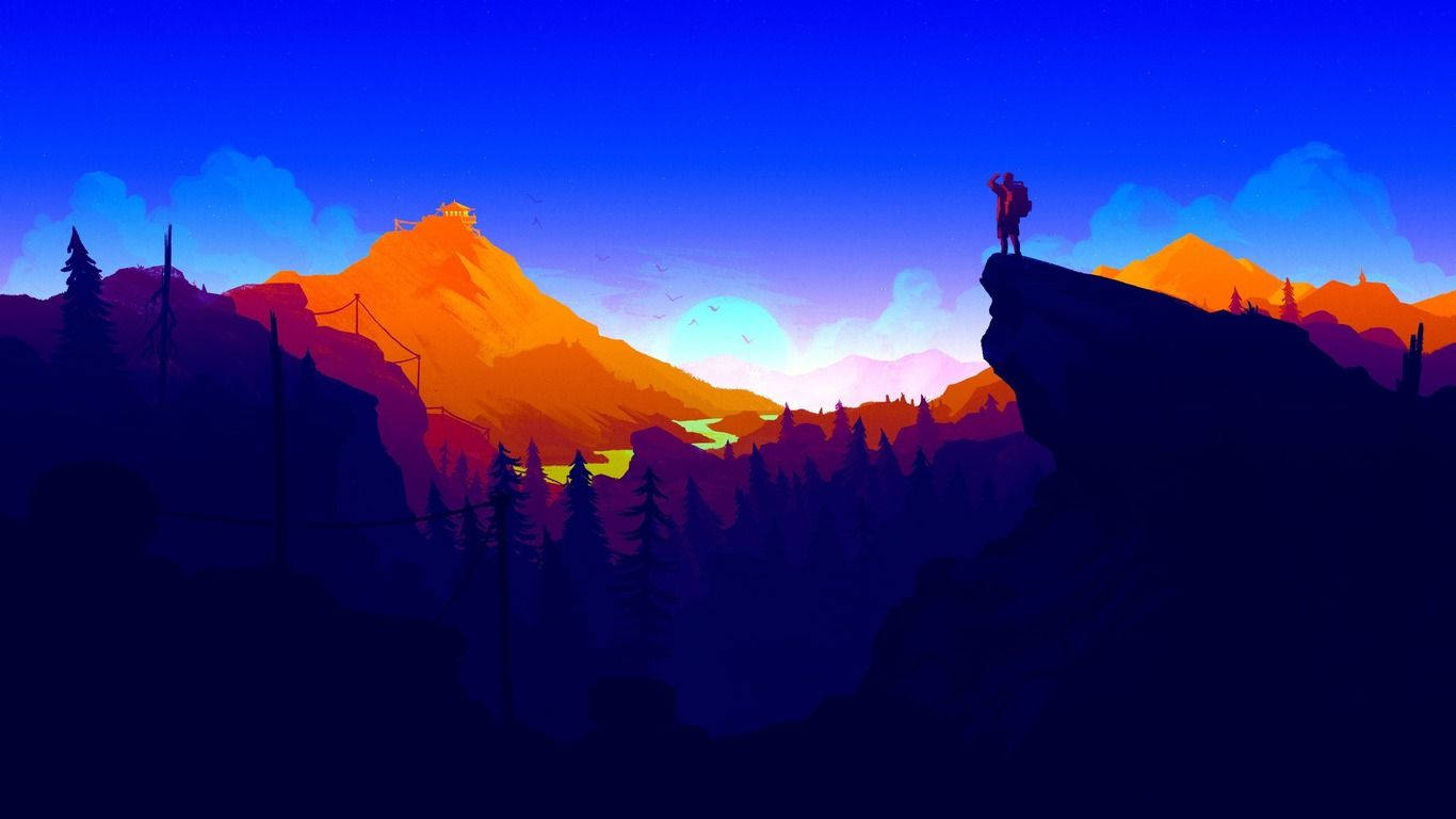 Henry Neem die Pragtige Uitsig van die Berge in 'Firewatch' in Muurpapier