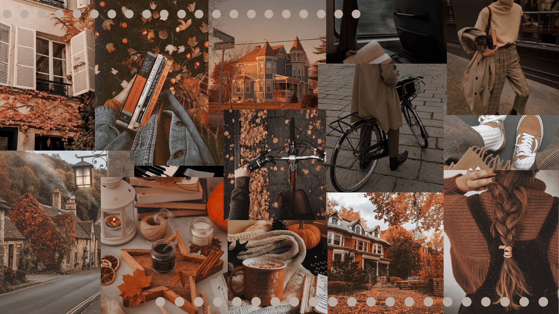 herfs collage - 'n collage van foto's van herfs Muurpapier