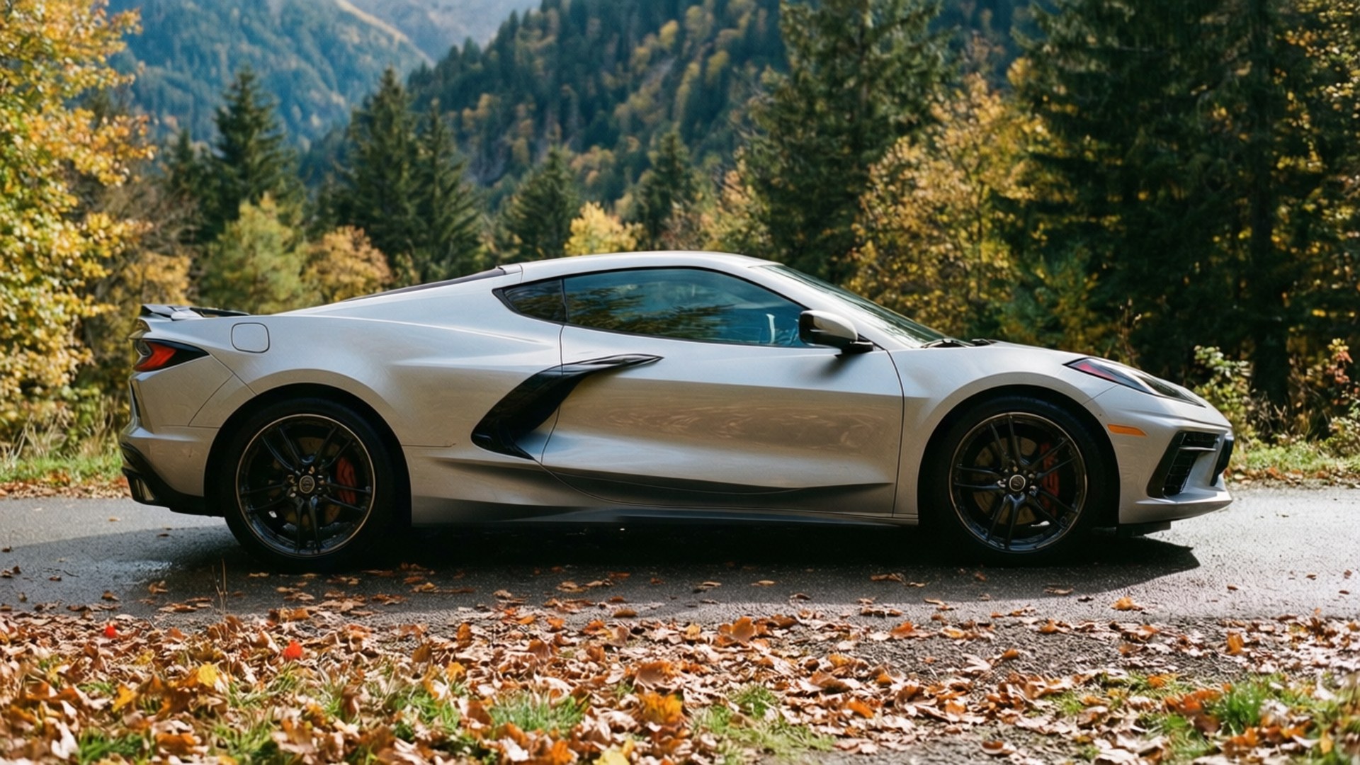 Herfs Corvette Rit Muurpapier