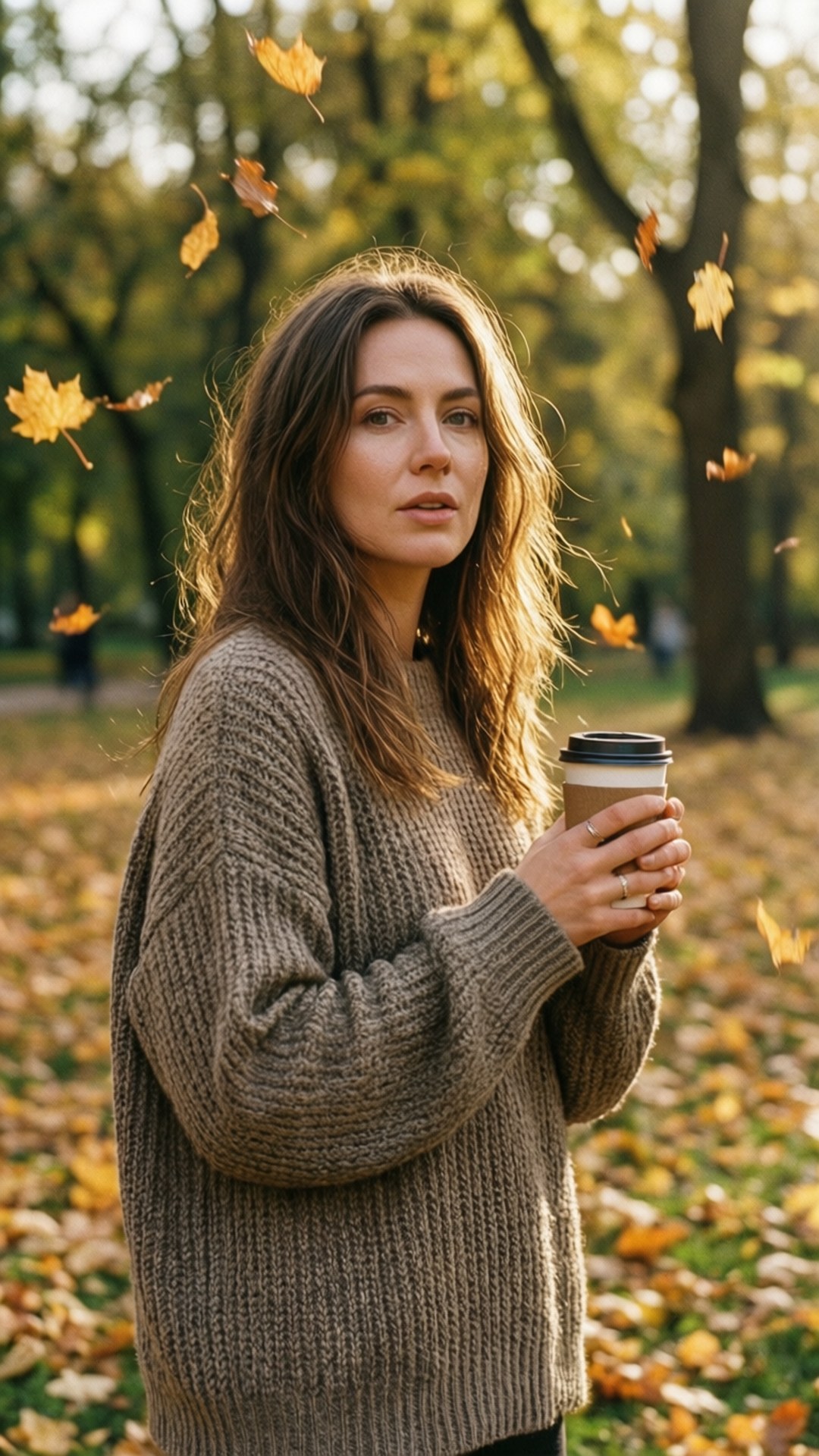 Herfstrui Koffie Muurpapier