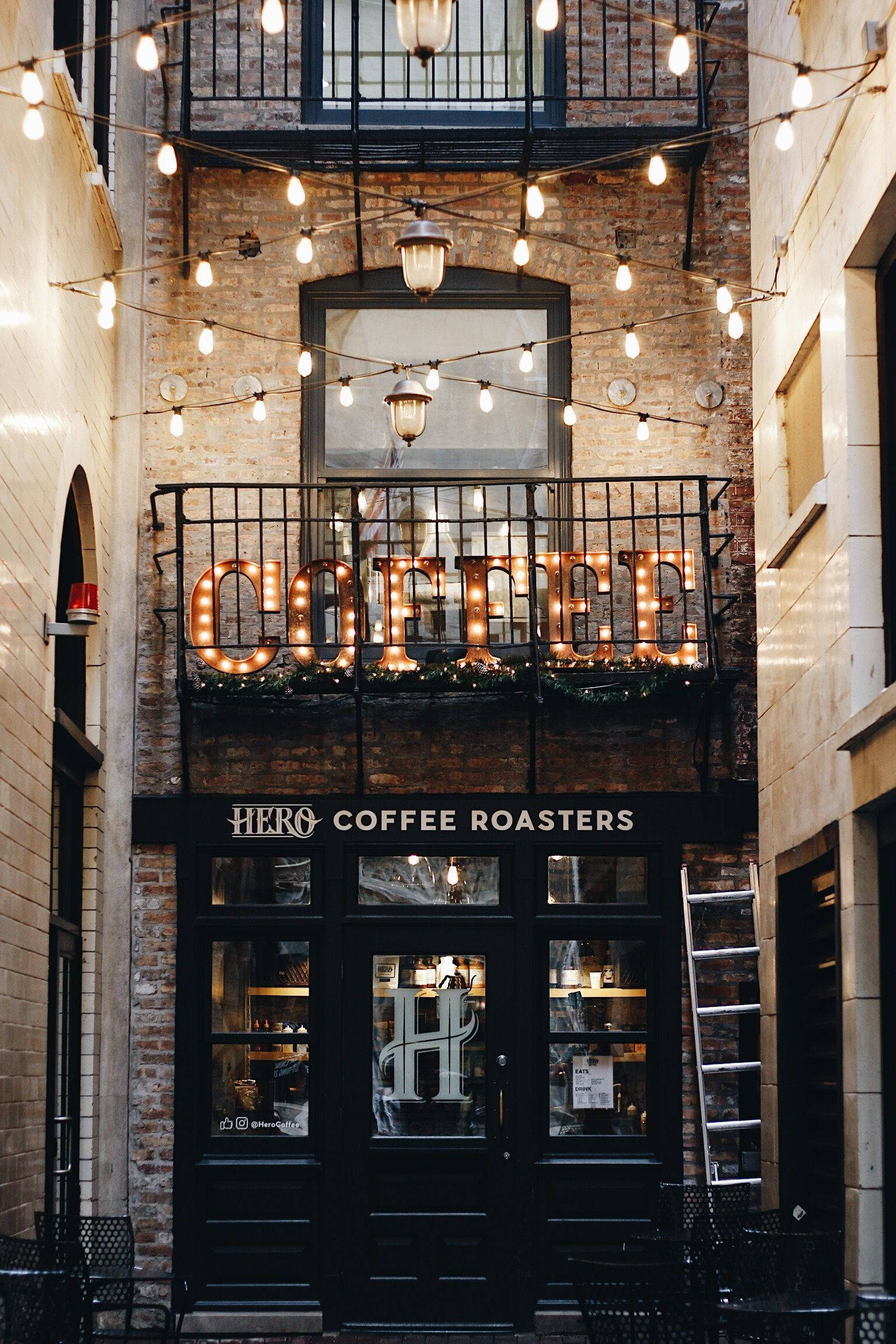 Hero Coffee Bar Cafe Chicago Muurpapier