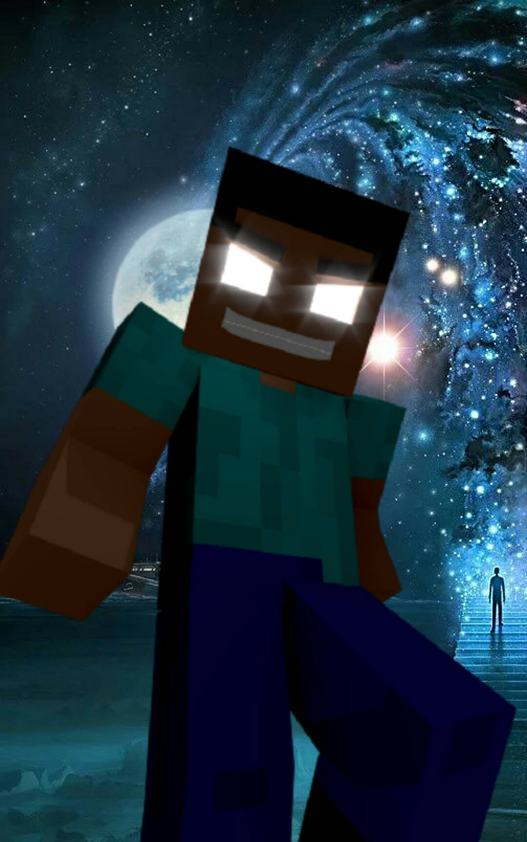 Herobrine Volmaan Kuns Muurpapier