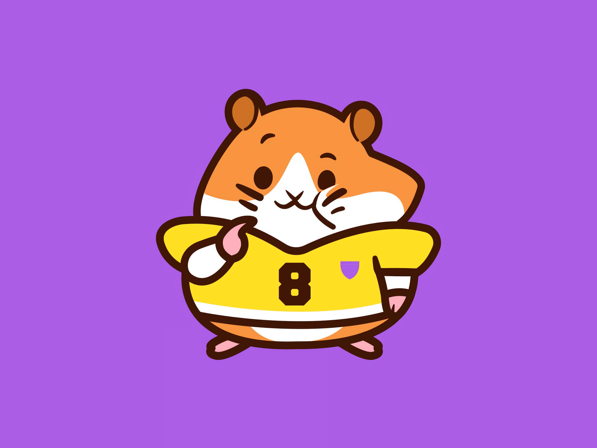 Oulike spotprent hamster wat sokkeruniform dra agtergrond.