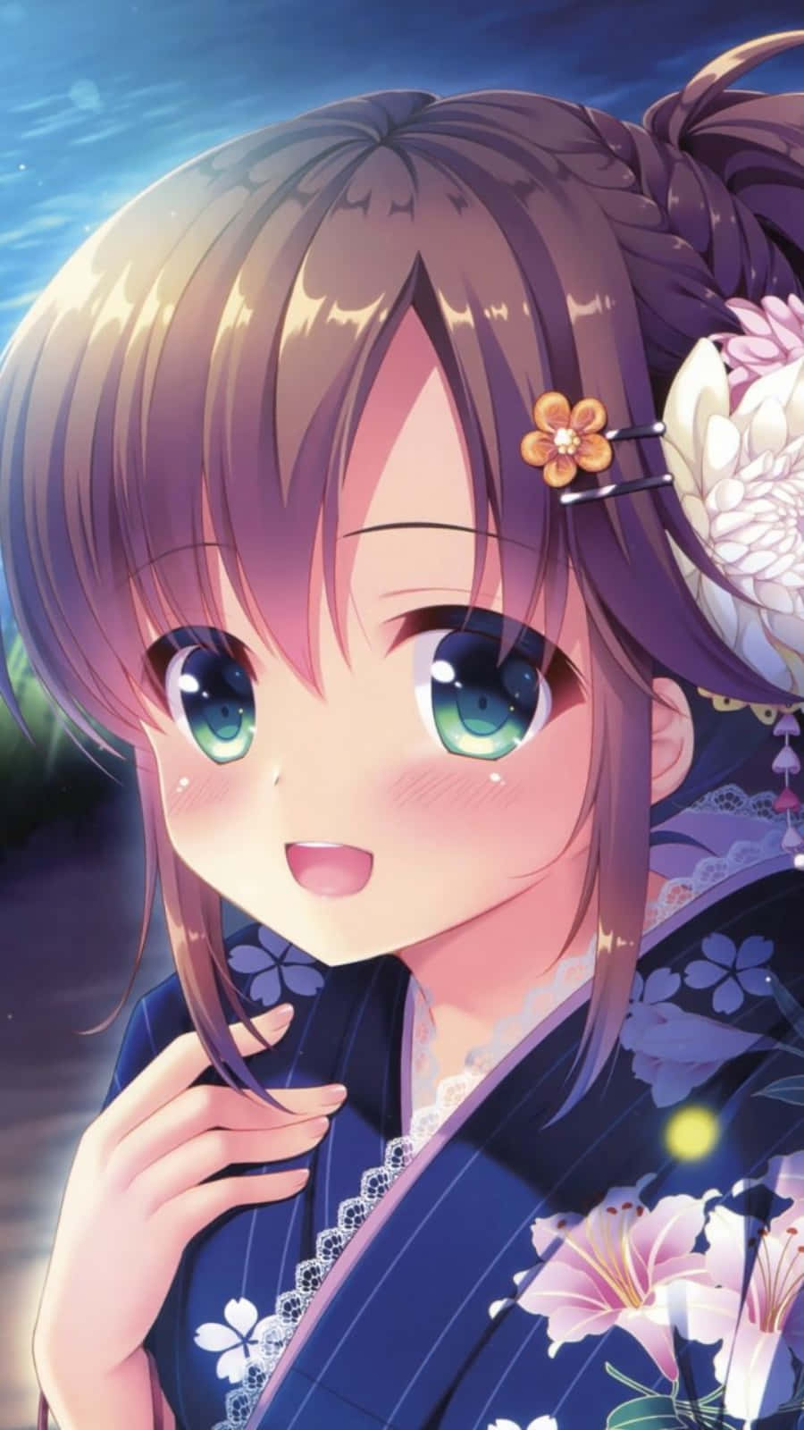 Hierdie oulike anime-meisie is nie bang om haar sagte kant te wys nie Muurpapier