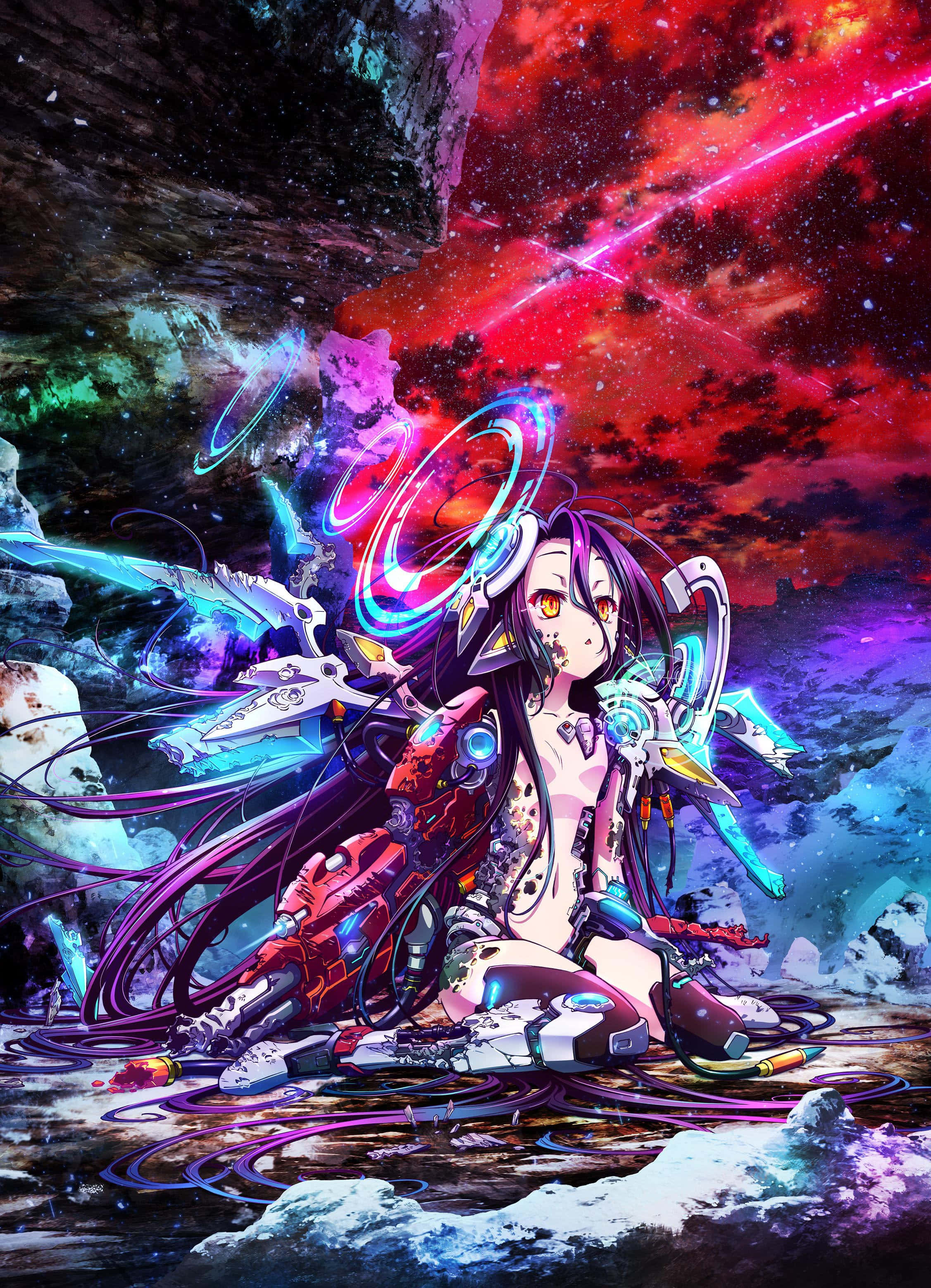 Hierdie pragtige wêreld van No Game No Life, waar enigiets kan gebeur. Muurpapier
