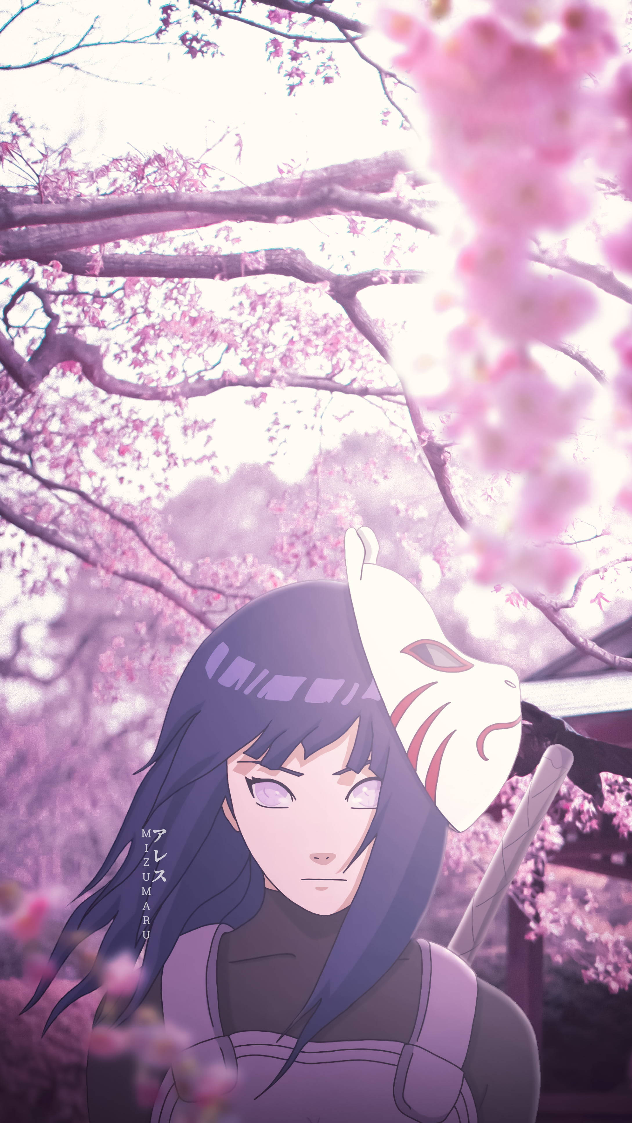 Hinata Hyuga Estetiese Anime Meisie iPhone Muurpapier