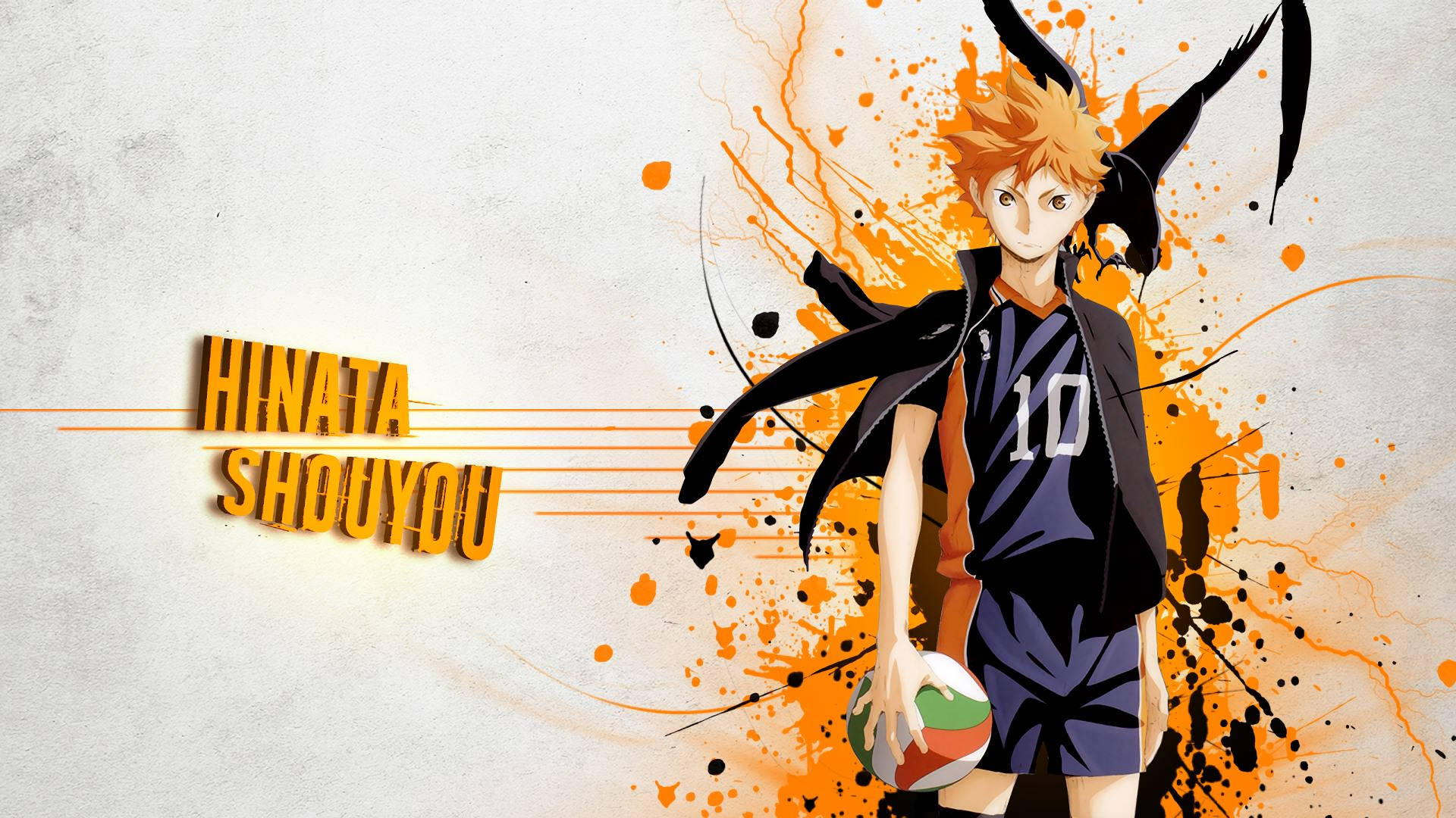 Hinata Shouyou Haikyuu Oranje Estetika Muurpapier