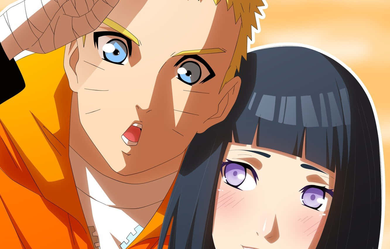 Hinata Uzumaki bloos en kyk na Naruto Muurpapier