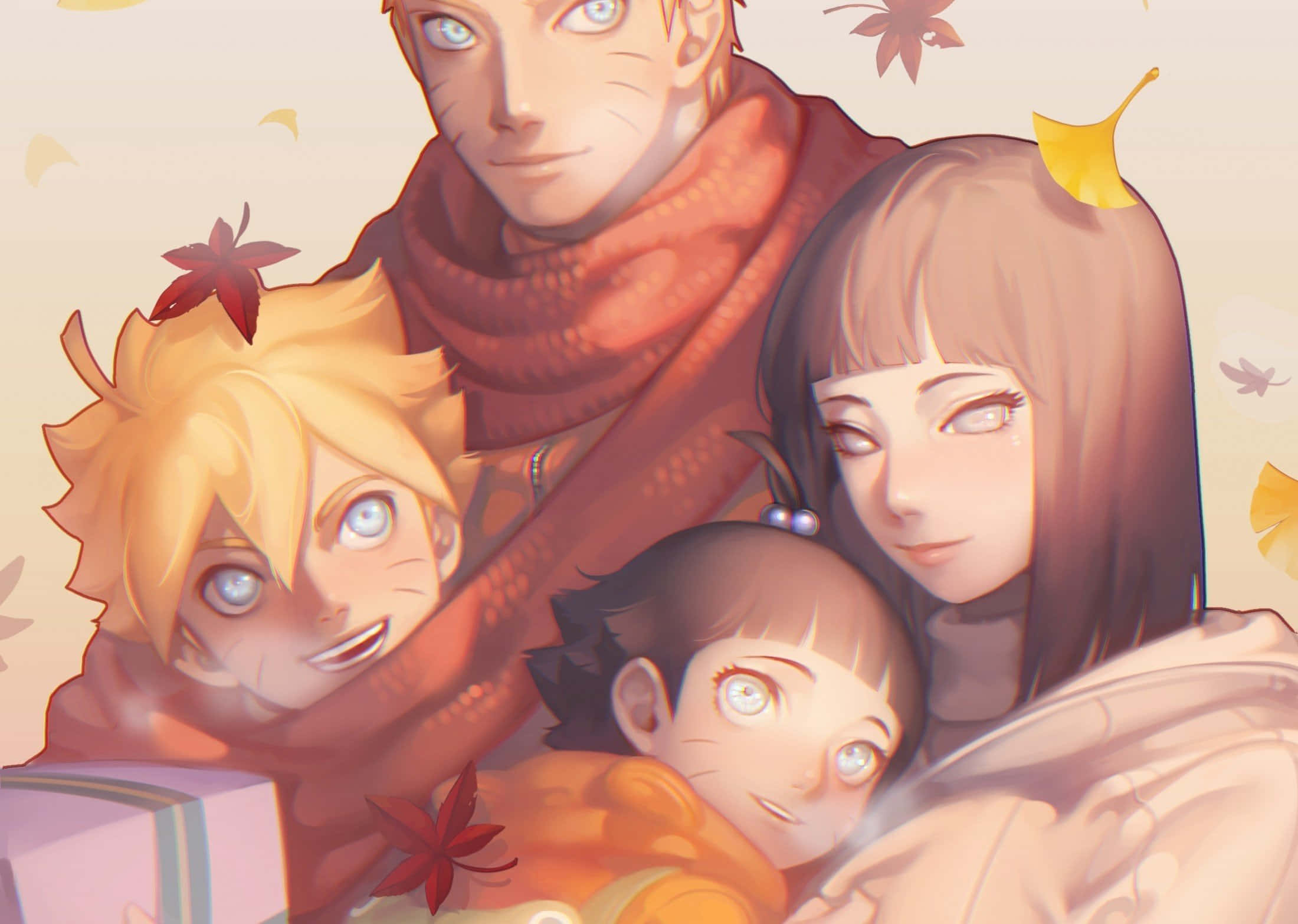 Hinata Uzumaki Herfsblare Muurpapier