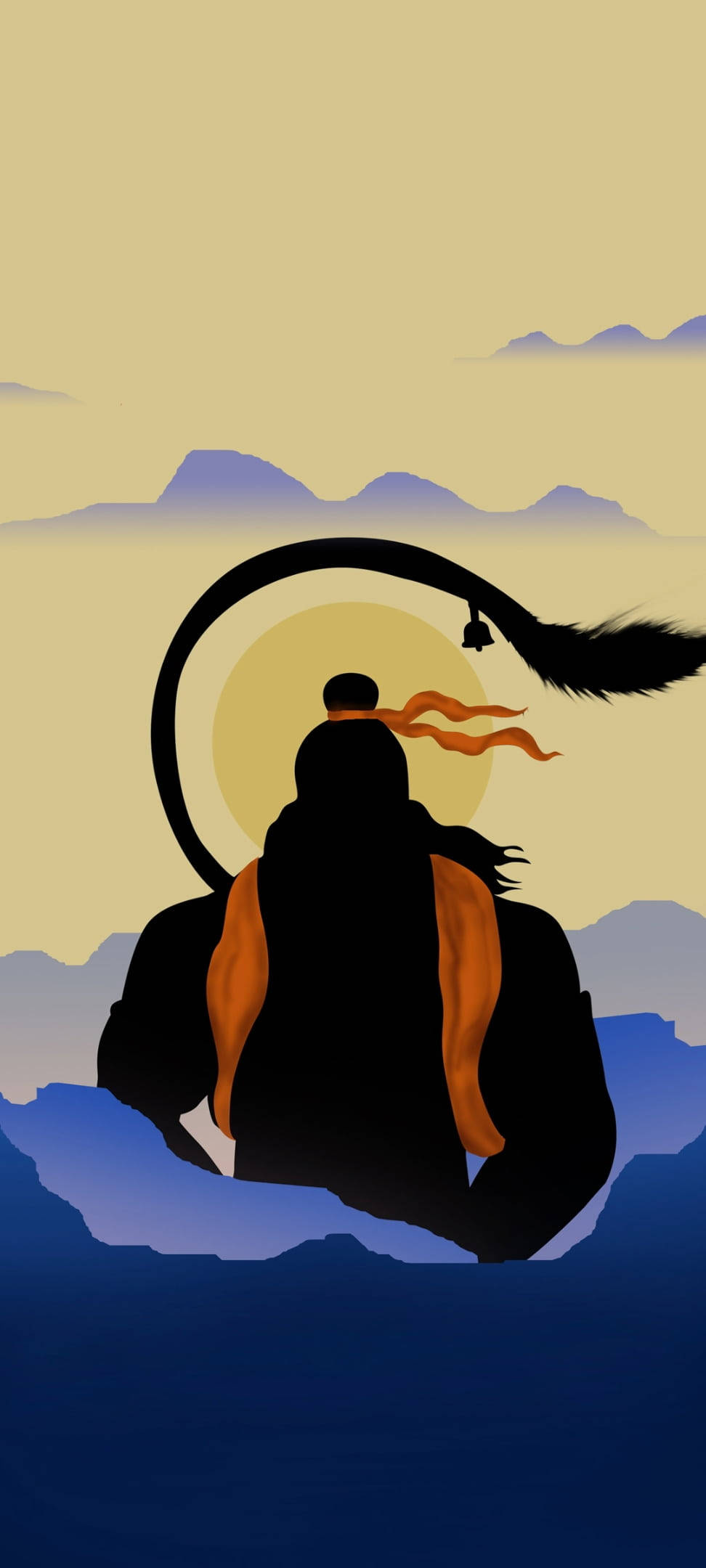 Hindoe God Hanuman Minimalisties Esteties Muurpapier