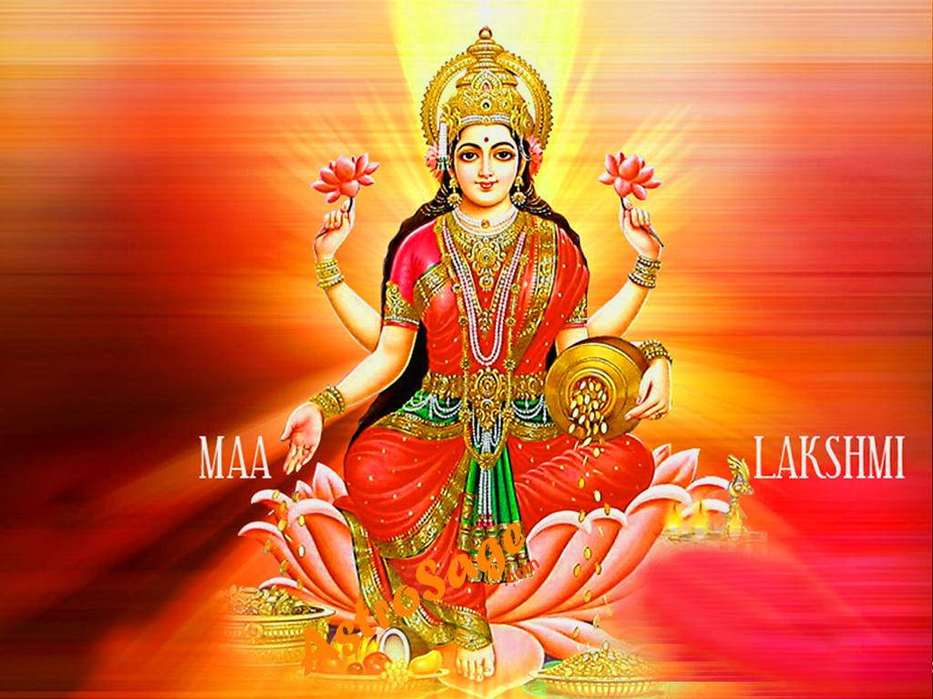 Hindoe Mite Maa Lakshmi Muurpapier