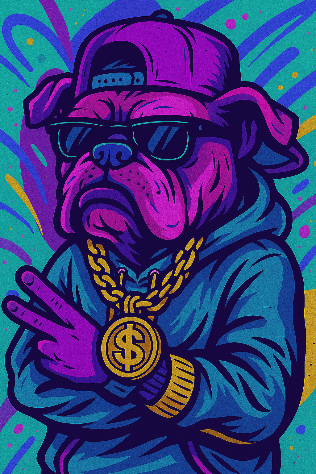 Hip-hop pienk Muurpapier