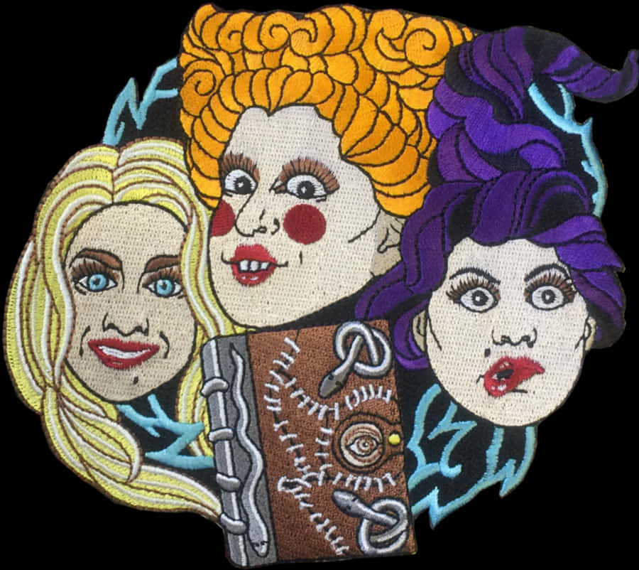 Hocus Pocus Sanderson Susters Borduurwerk Muurpapier