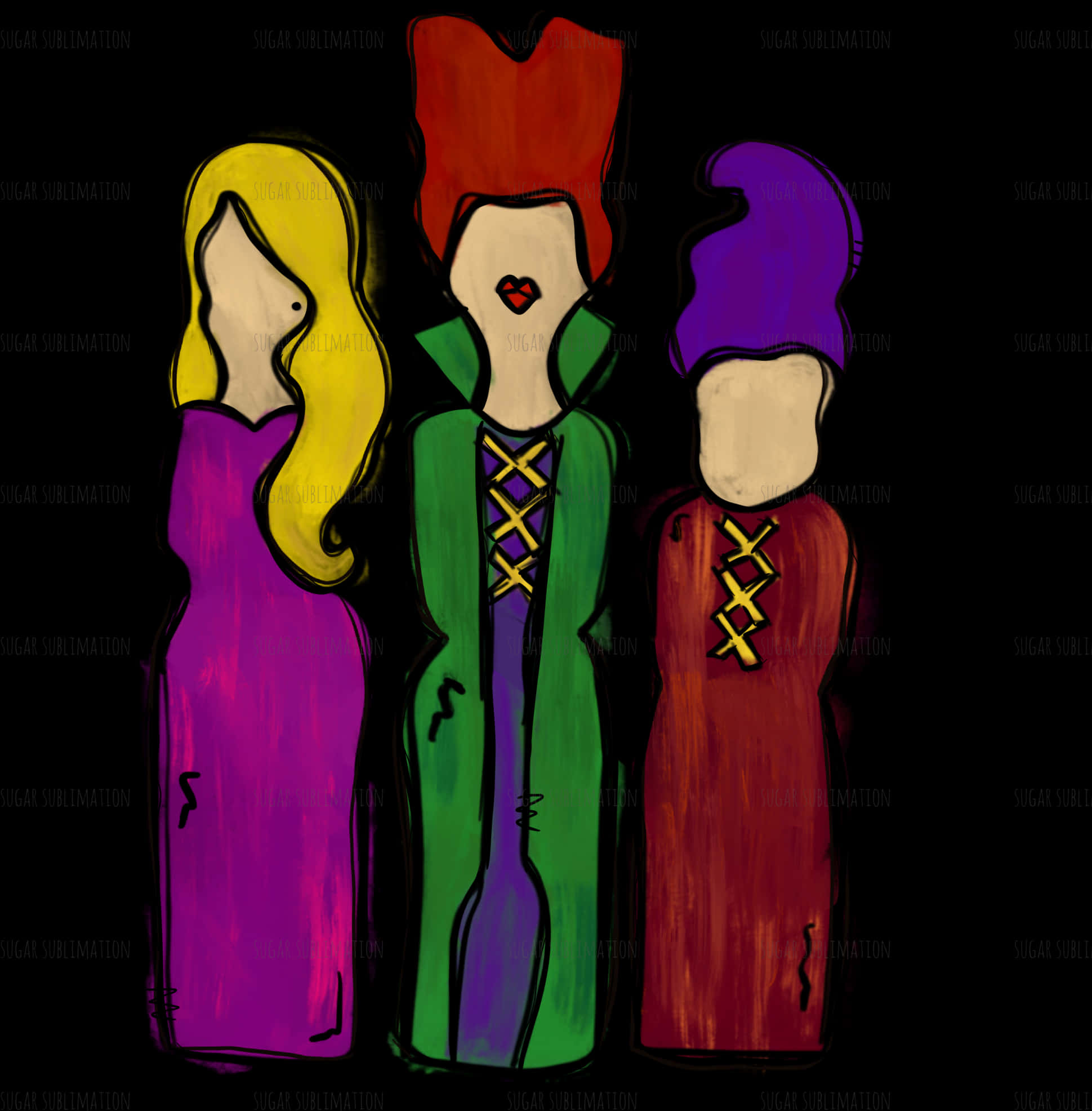 Hocus Pocus Sanderson Sisters Kuns Muurpapier