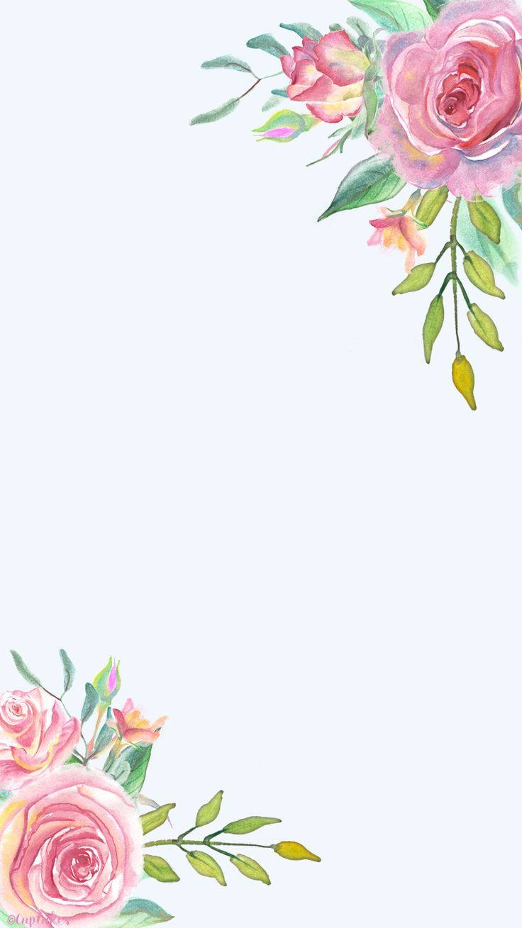 Hoekrand Blomme iPhone Muurpapier