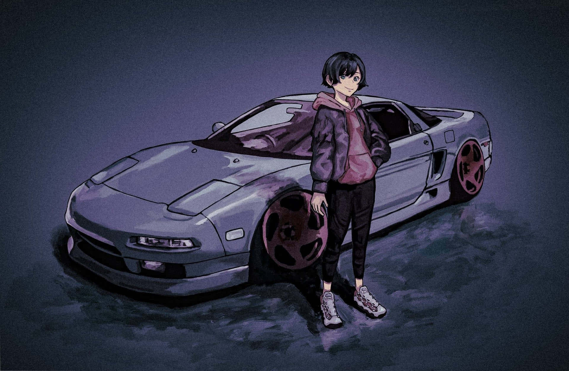 Hoëspoed-avontuur met Anime-motor Muurpapier